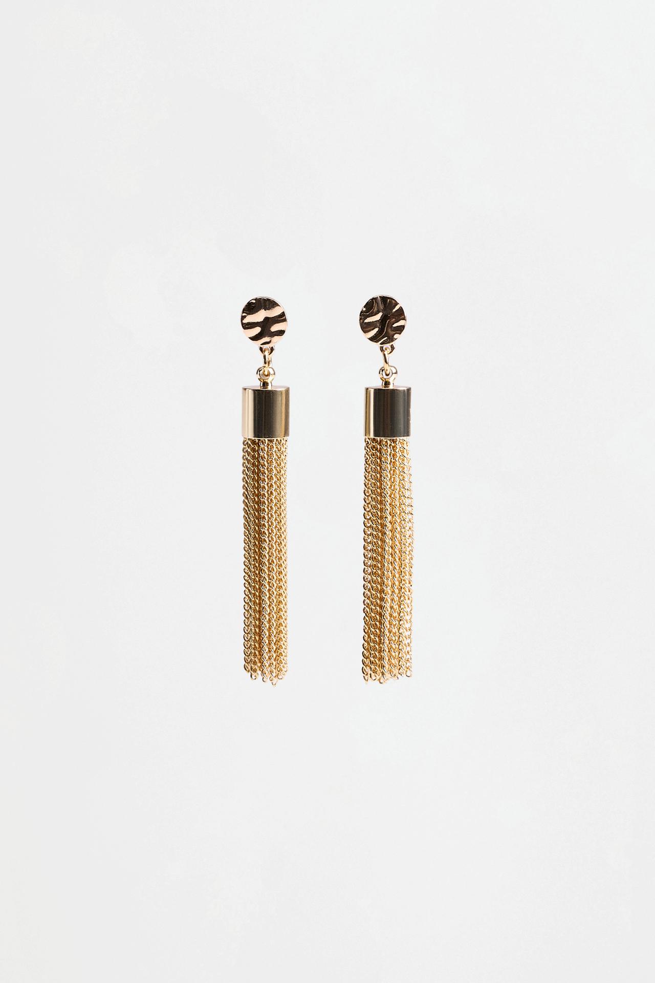 Gold fringe earrings — GOLD