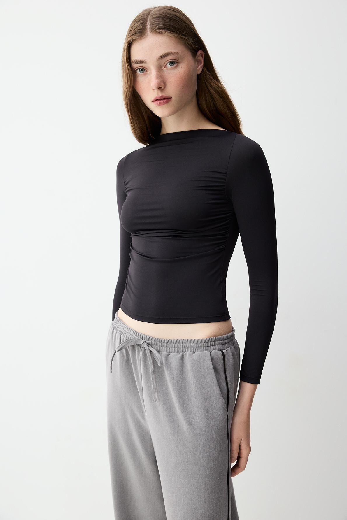 Camiseta poliamida frunces