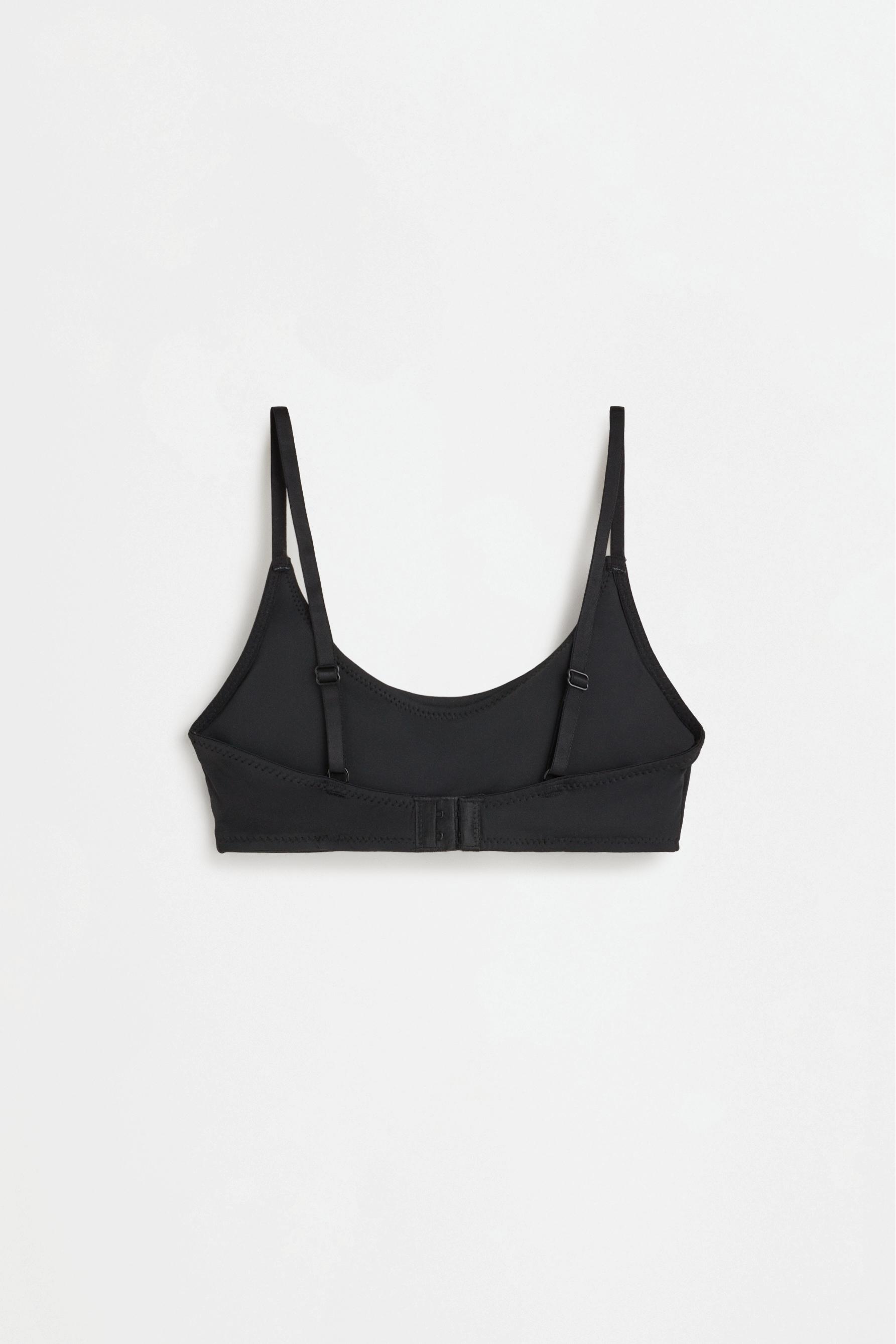 Microfibre crop top — BLACK