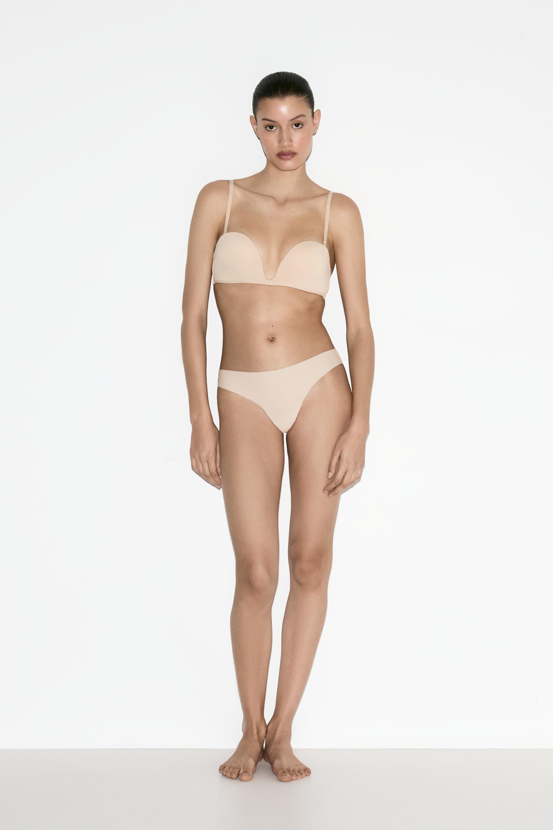 Plunge bandeau bra — ECRU