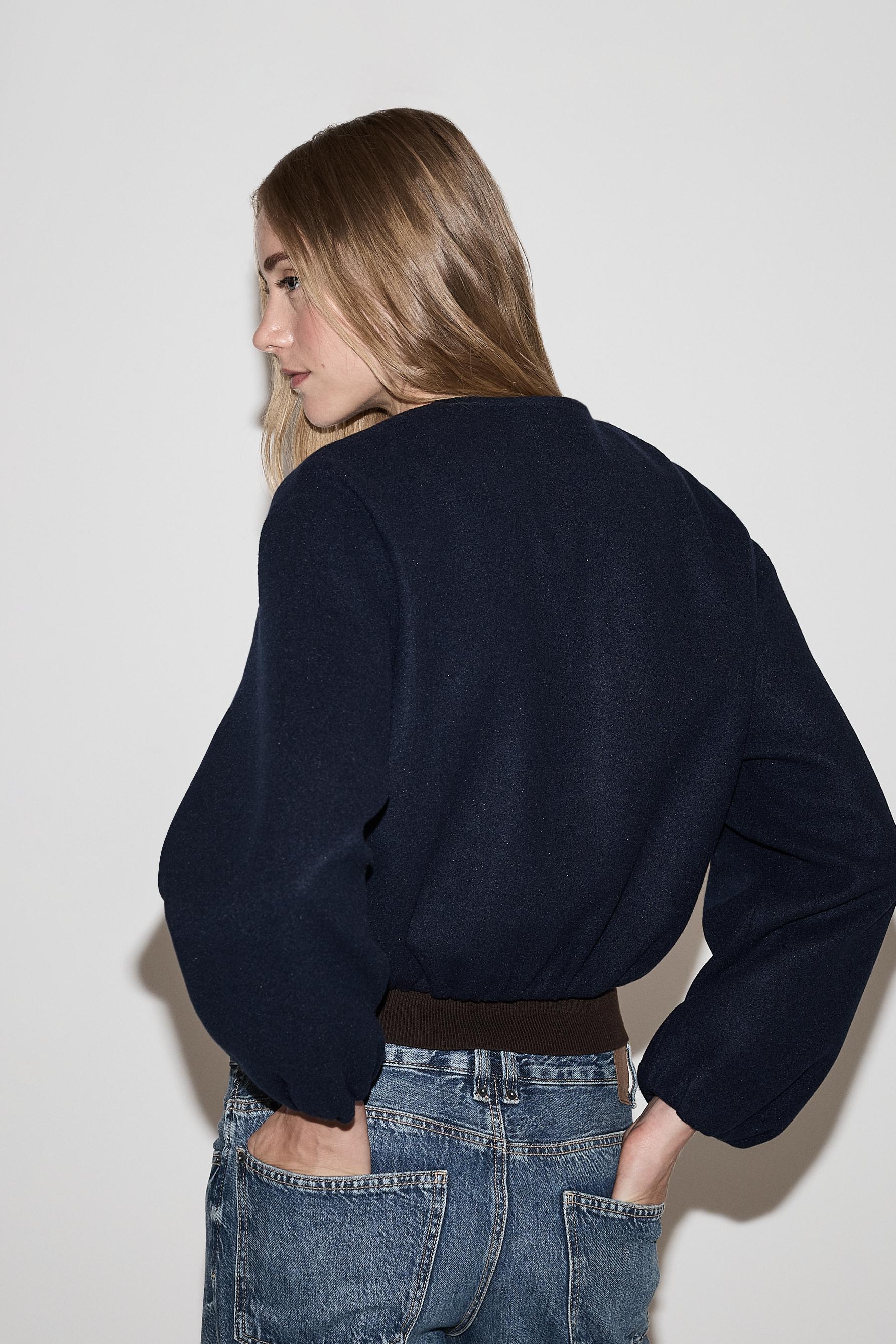 Felt bomber jacket — NAVY