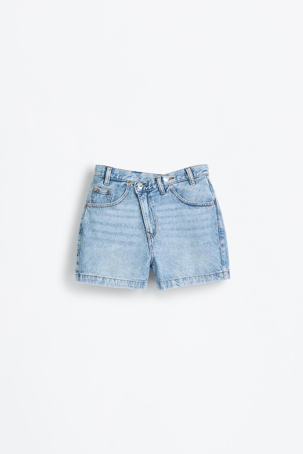 Short denim cintura cruzada