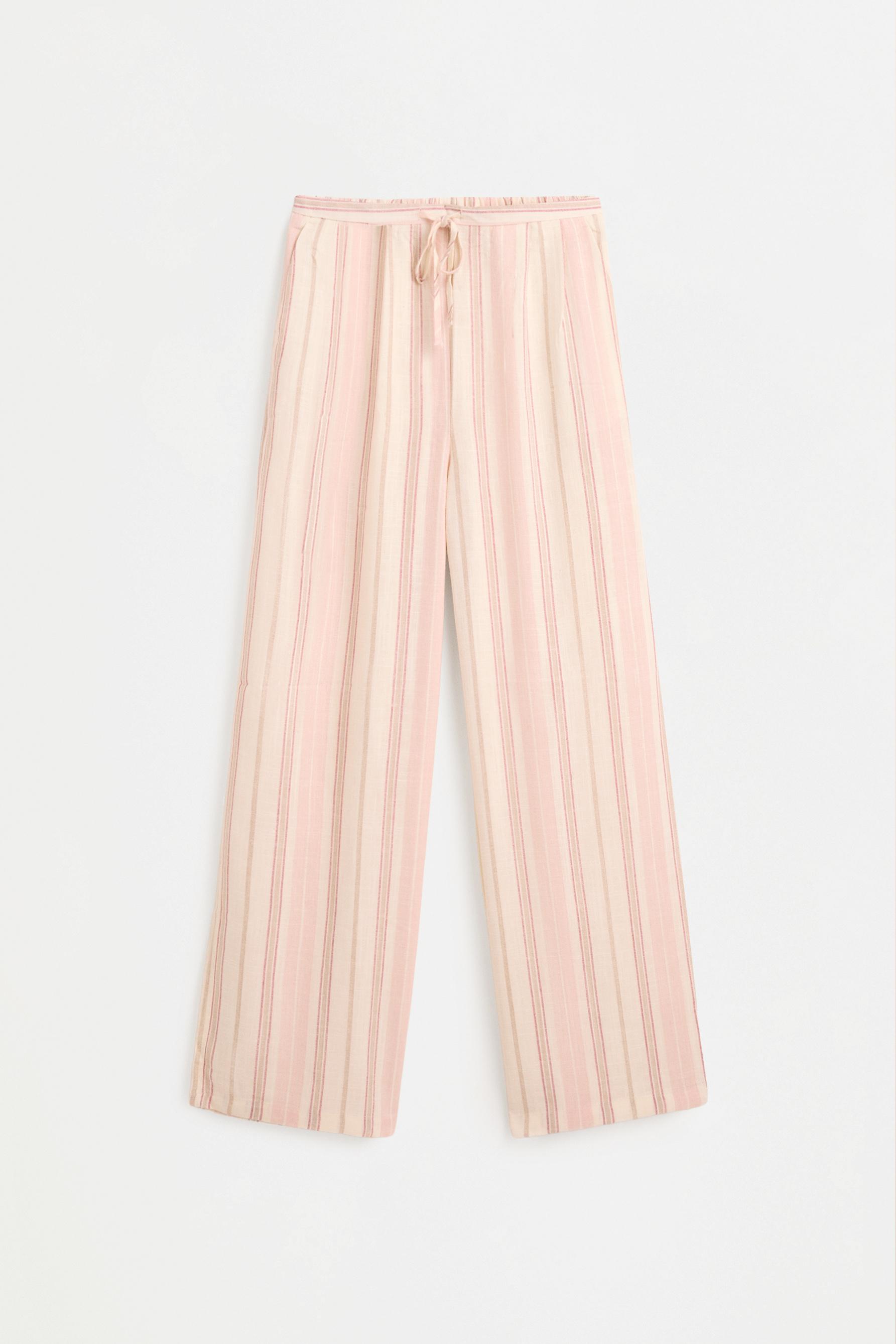 Rustic wide-leg trousers — MEDIUM PINK