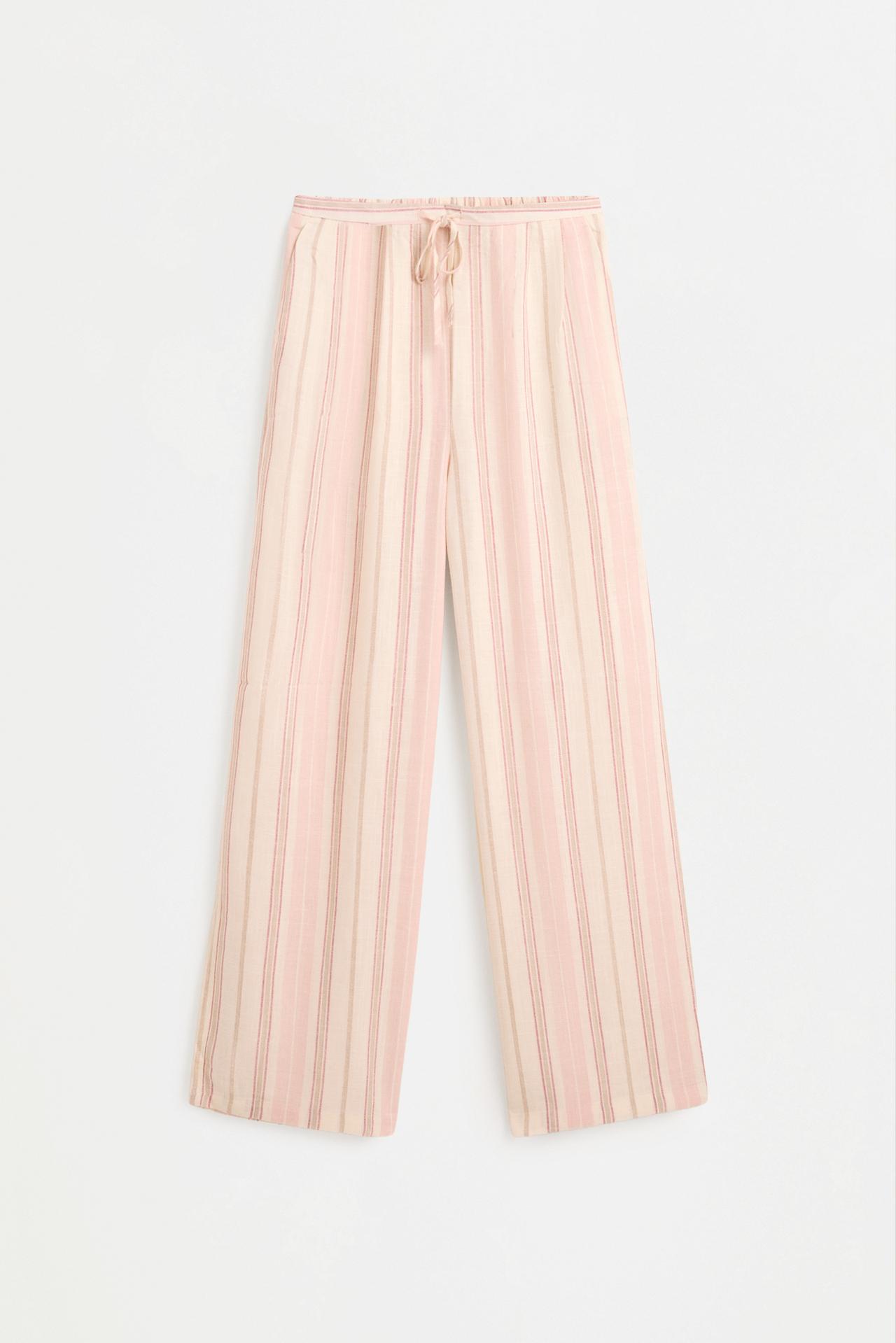 Rustic wide-leg trousers — MEDIUM PINK