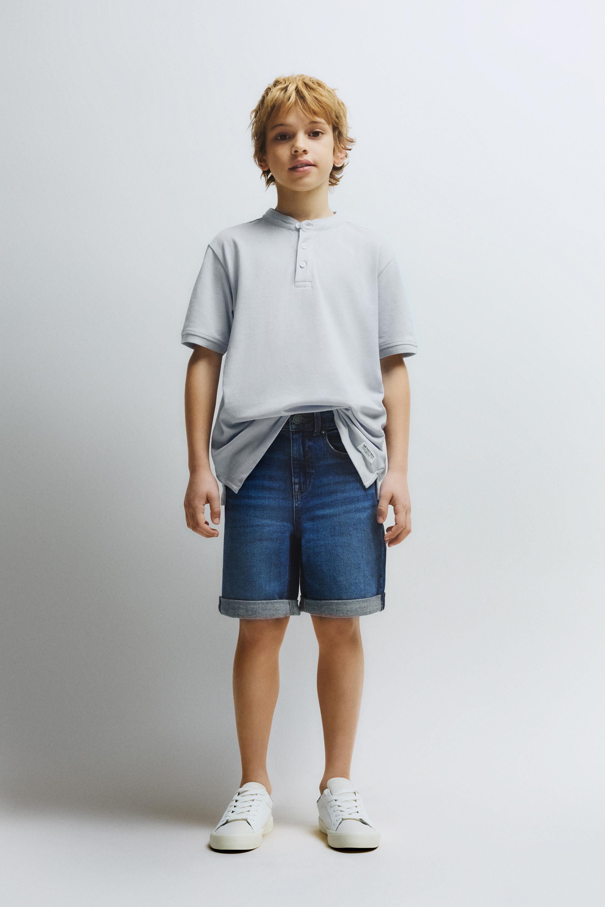 Slim comfort denim Bermuda shorts — DARK BLUE