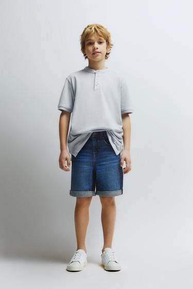 Slim comfort denim Bermuda shorts — DARK BLUE 2