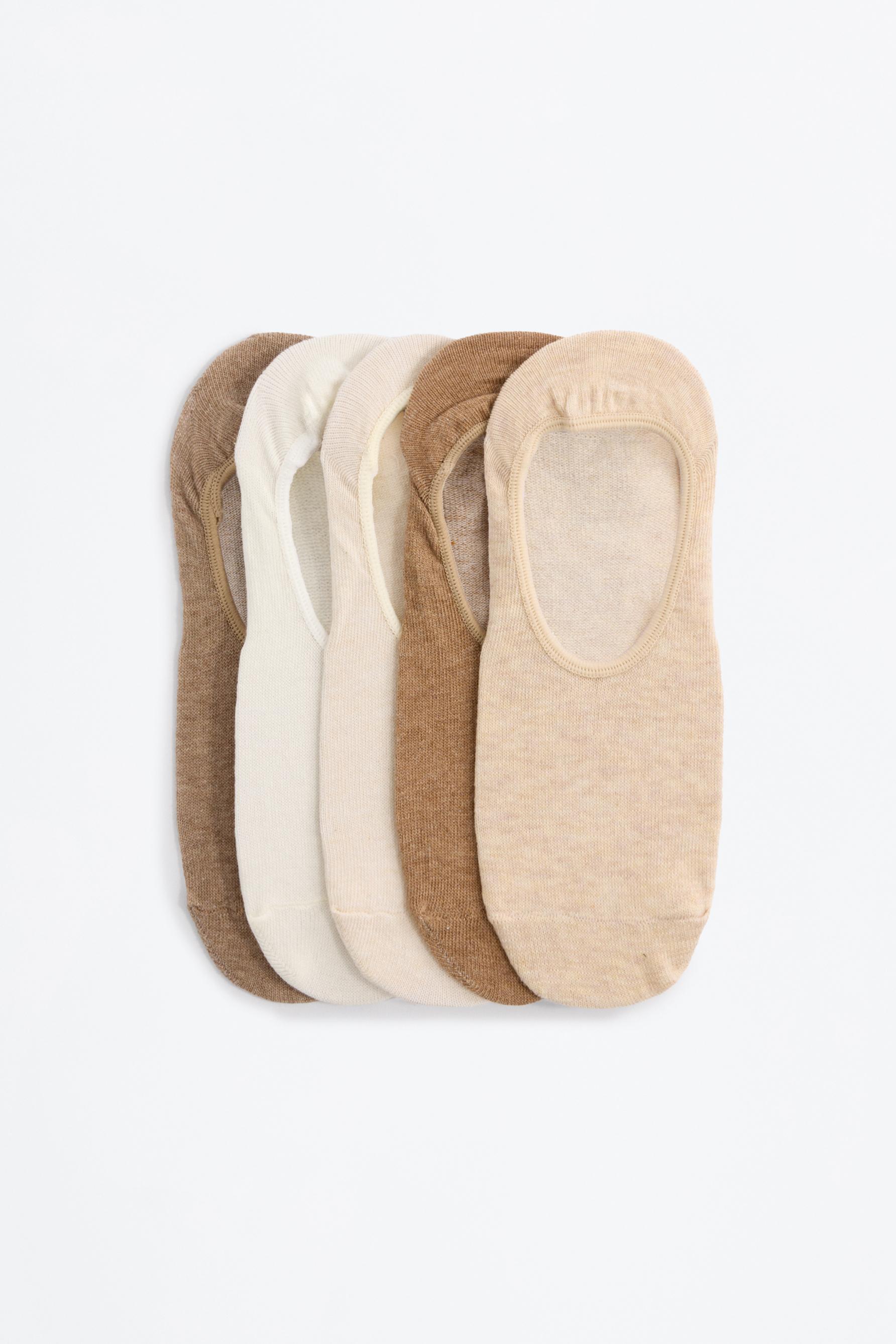 5-pack of no-show socks — ECRU