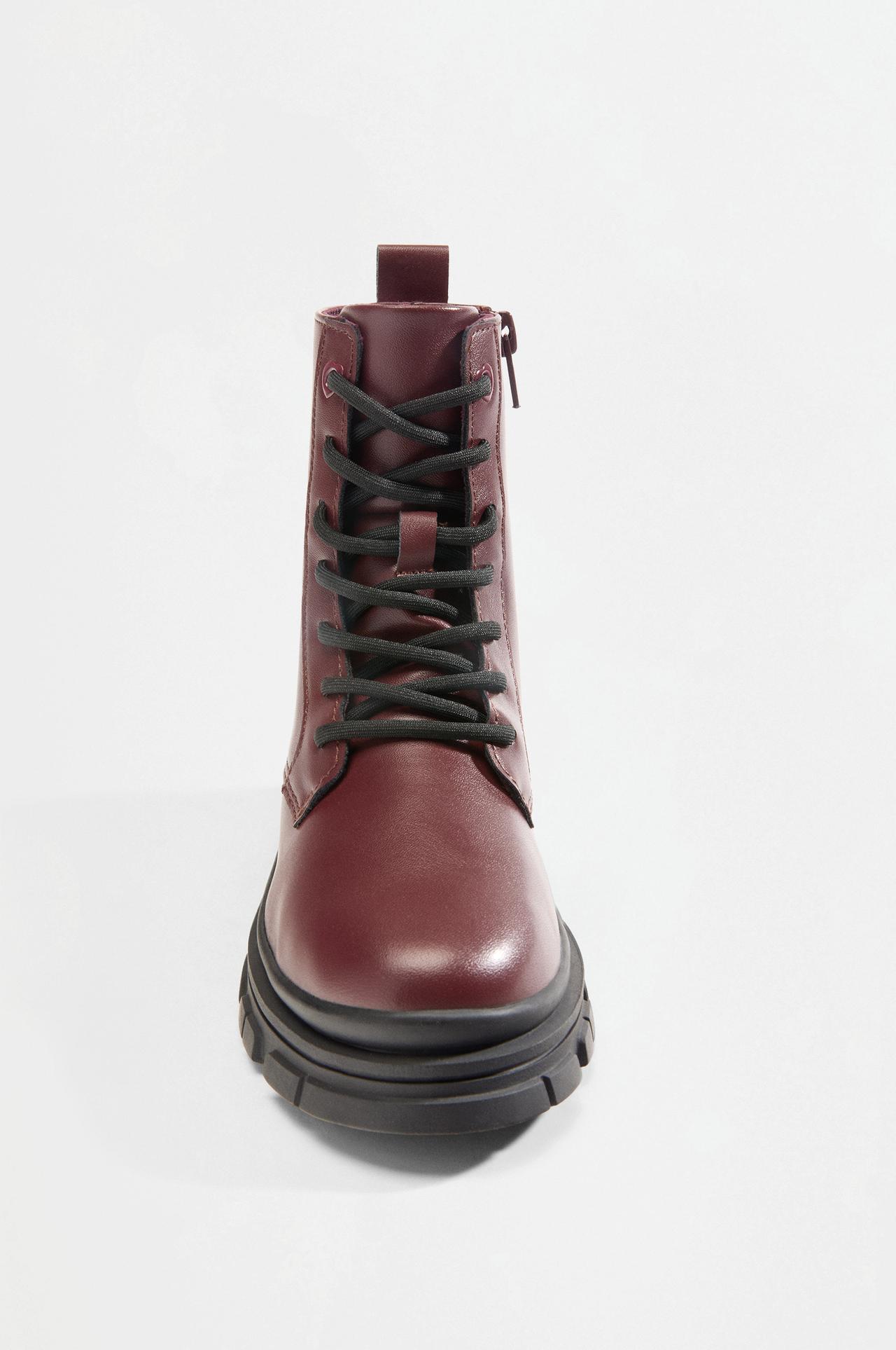 Combat boots — BURGUNDY