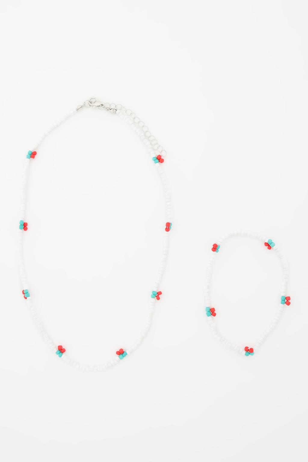 Set collana e bracciale ciliegie