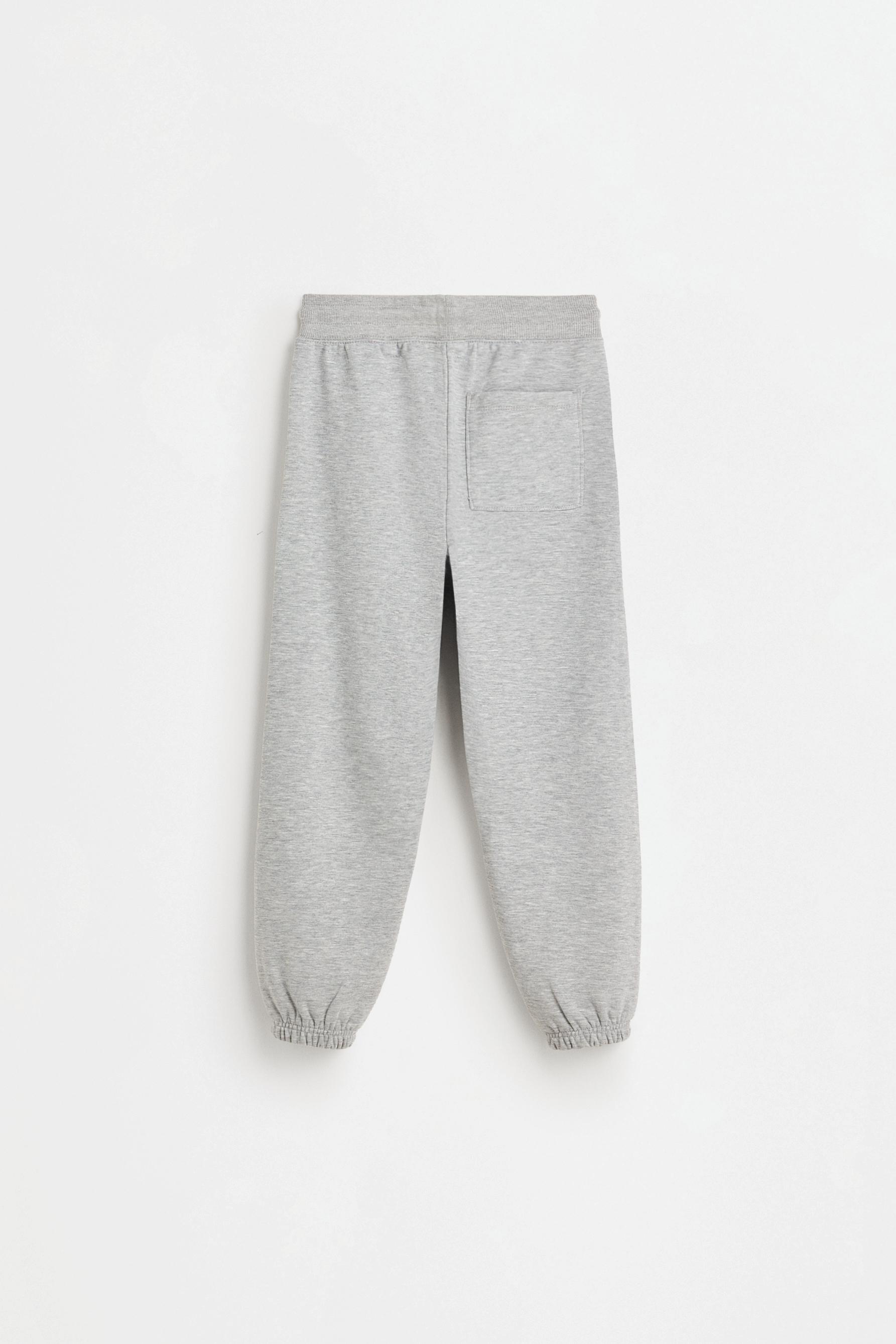 Plush trousers with seam detail — GREY MARL