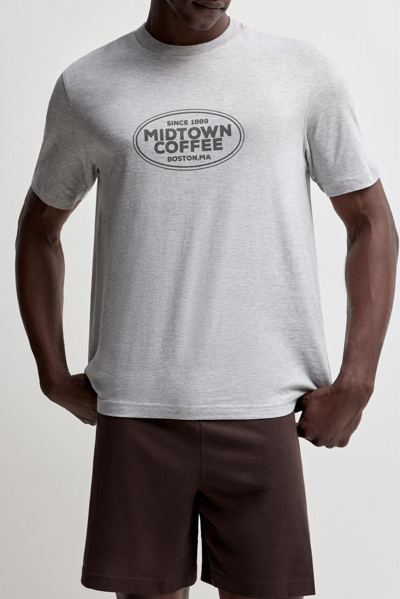 Short printed pyjamas — GREY MARL
