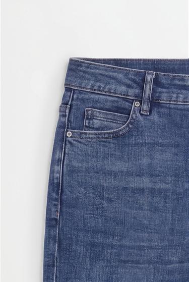 High-waist basic bell bottom jeans — DARK BLUE 7