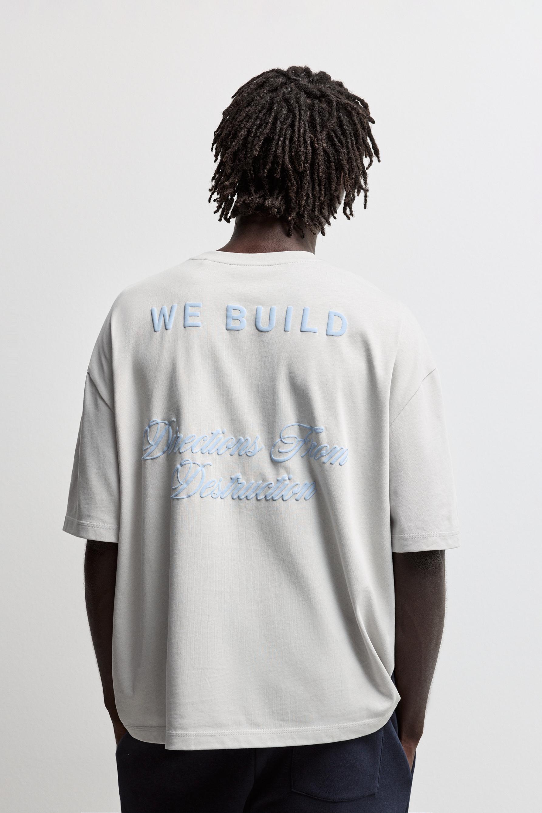 Oversize printed T-shirt — PALE GREY