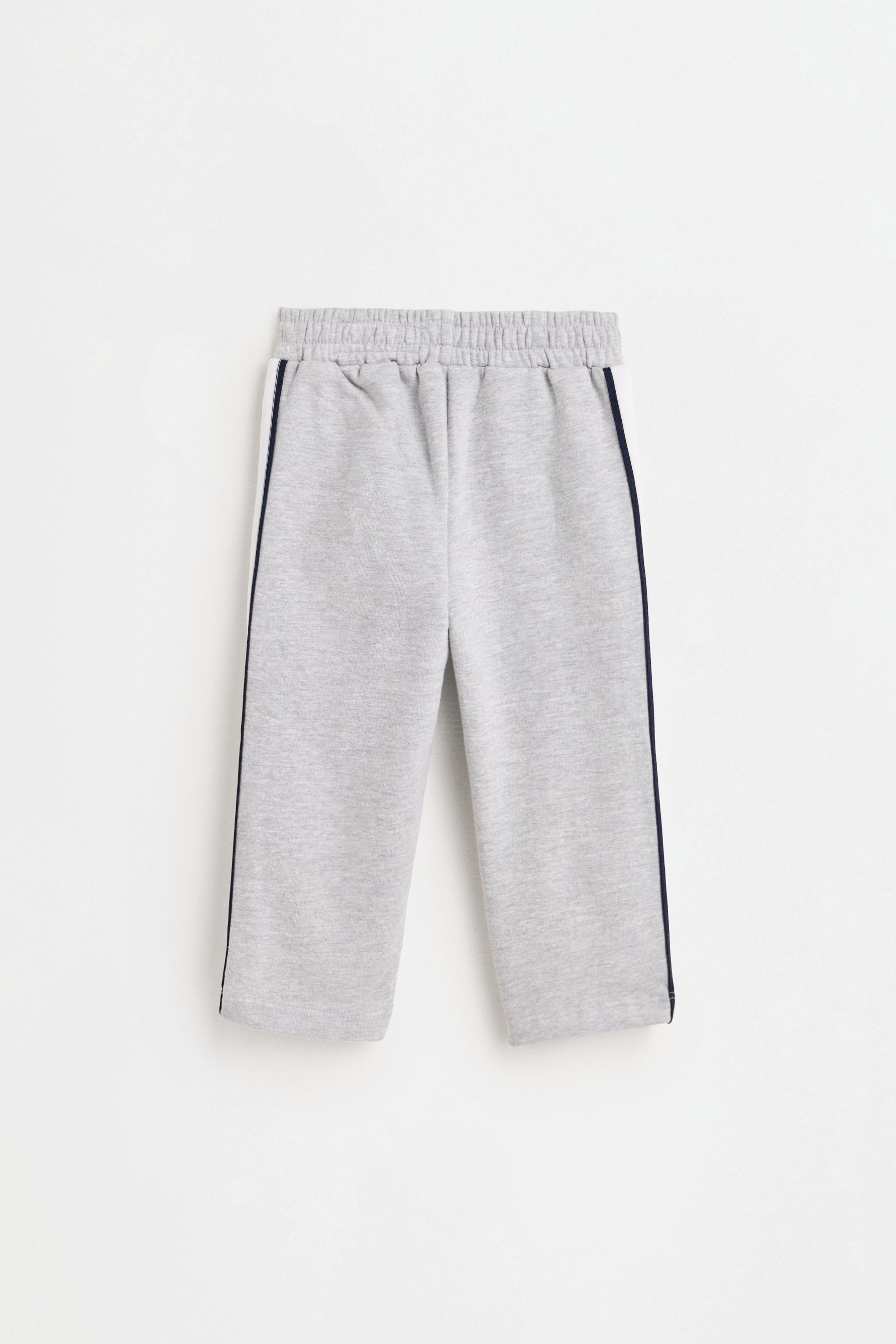 Striped plush trousers — GREY MARL