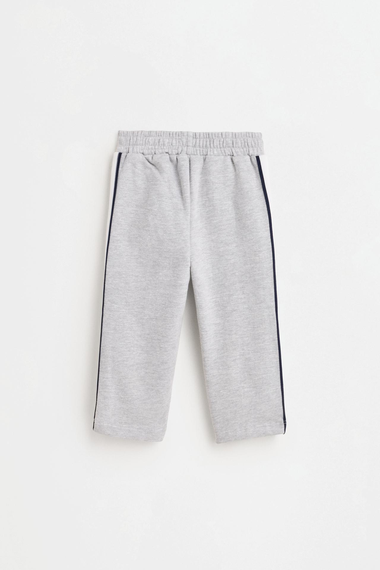 Striped plush trousers — GREY MARL