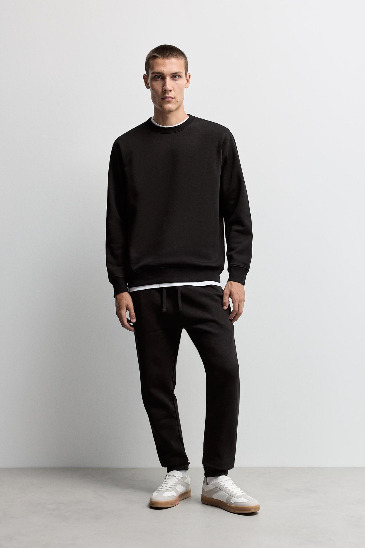 Slim fit tracksuit bottoms — BLACK