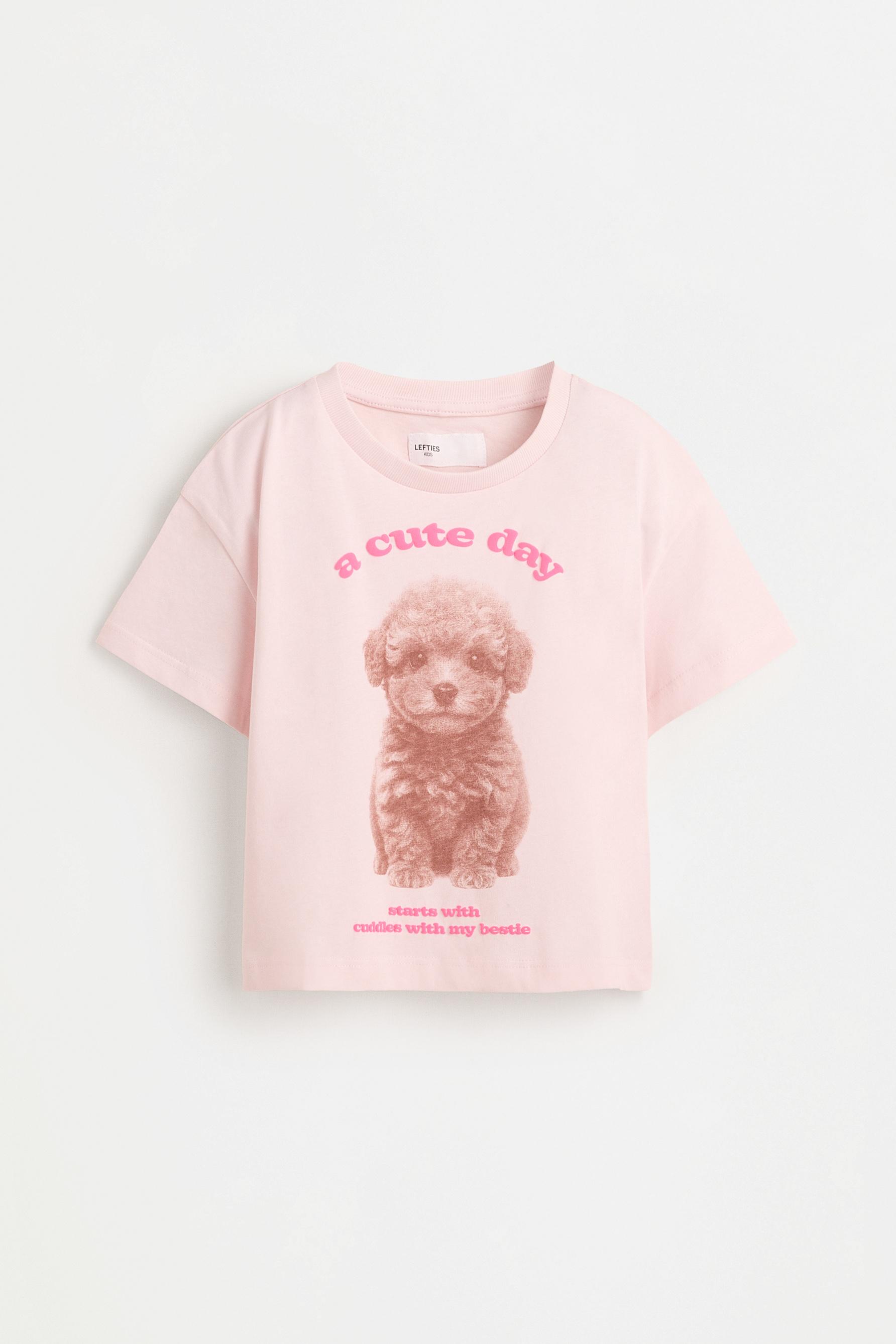 Raised print T-shirt — CHALK PINK
