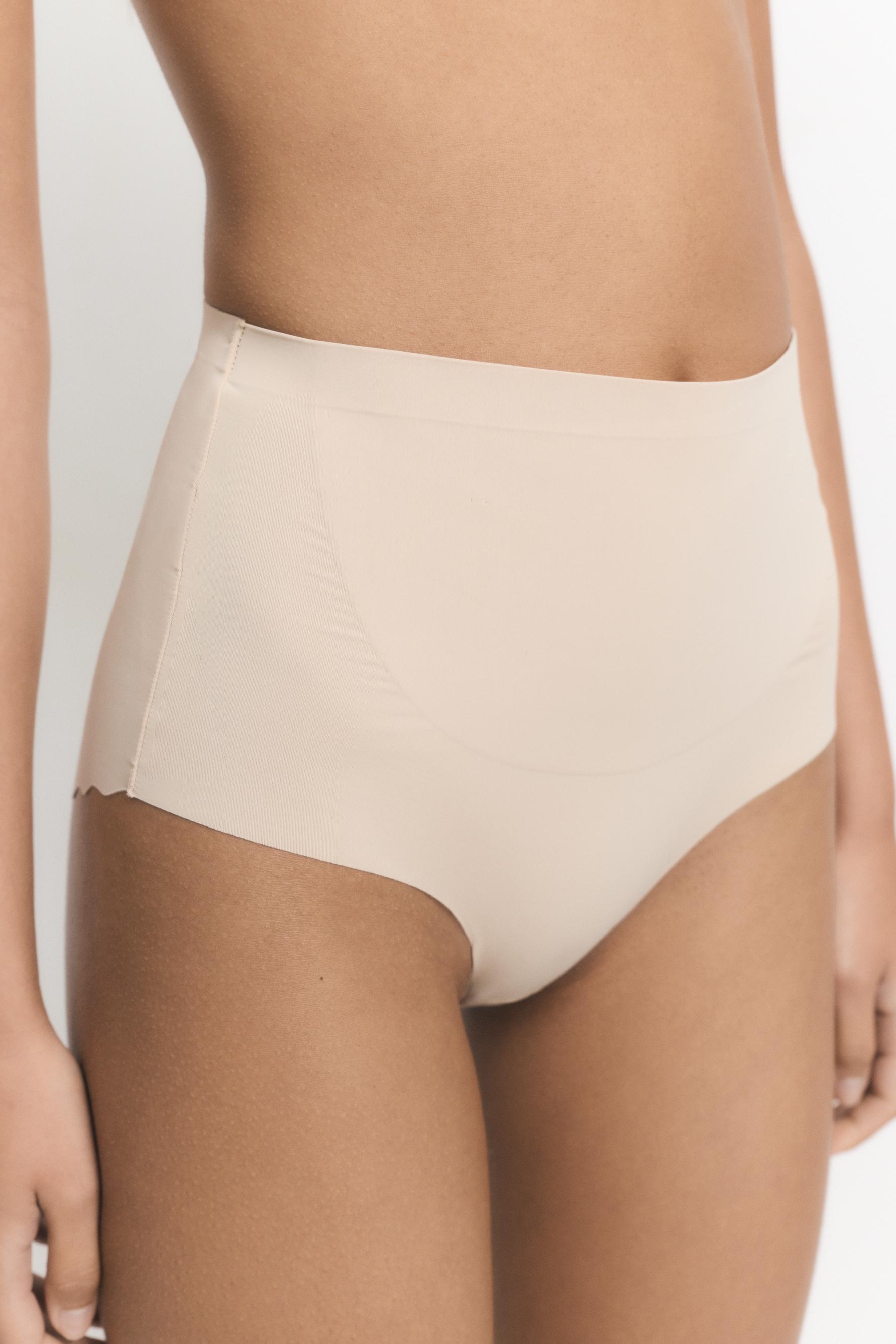 Microfibre shapewear high-waist briefs — ECRU