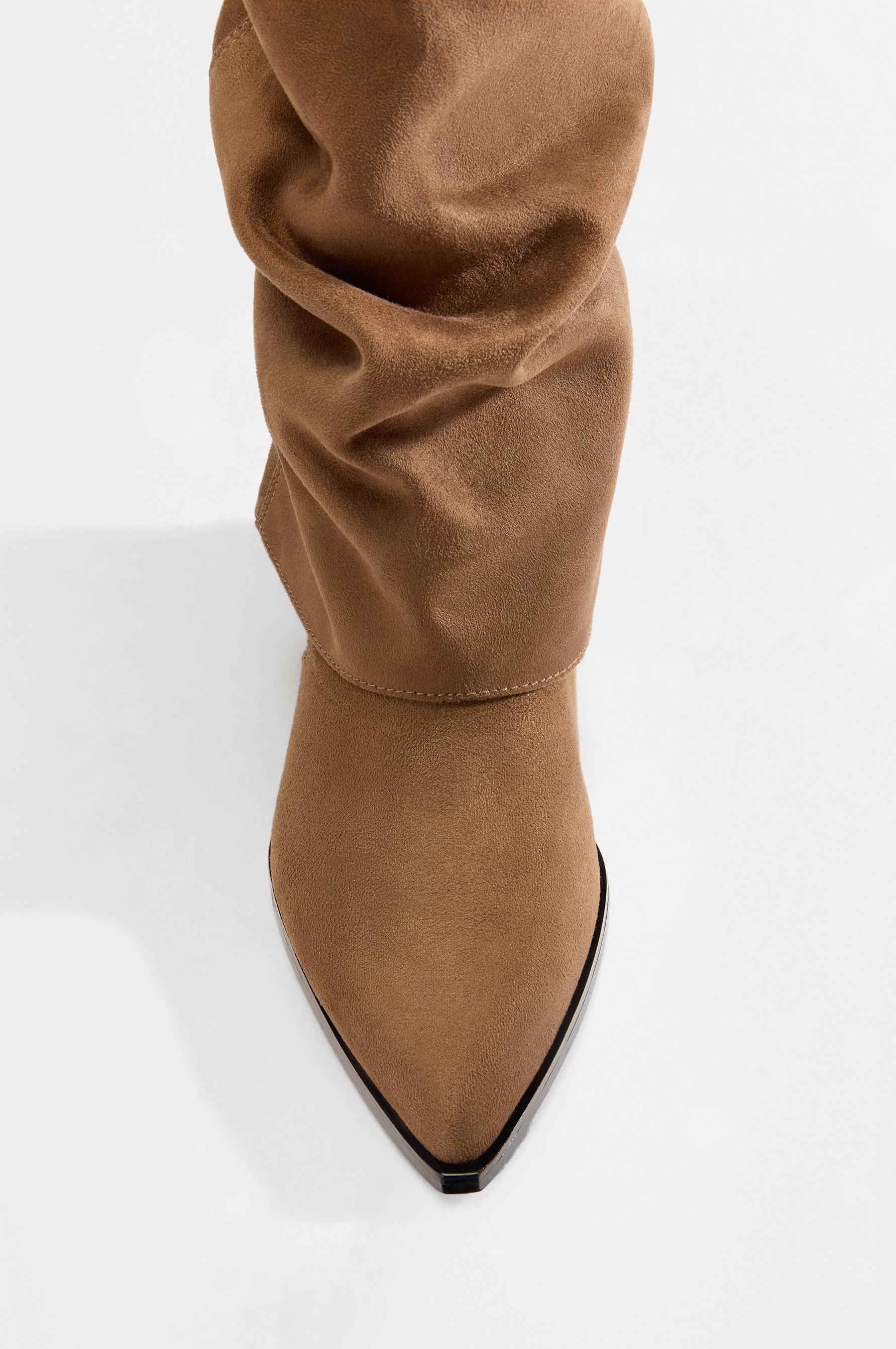 Slouchy western boots — BROWN
