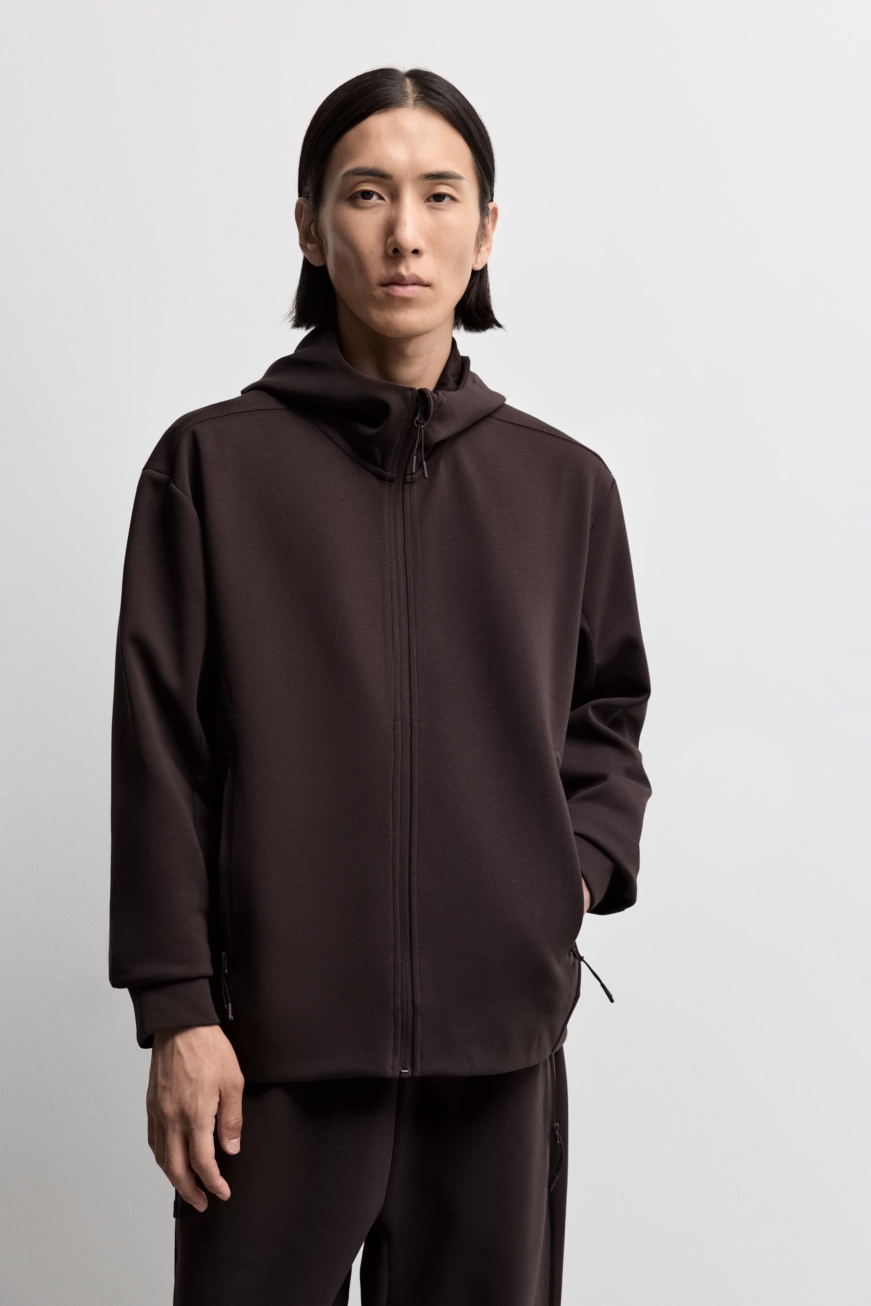 Interlock zip hoodie — CHOCOLATE