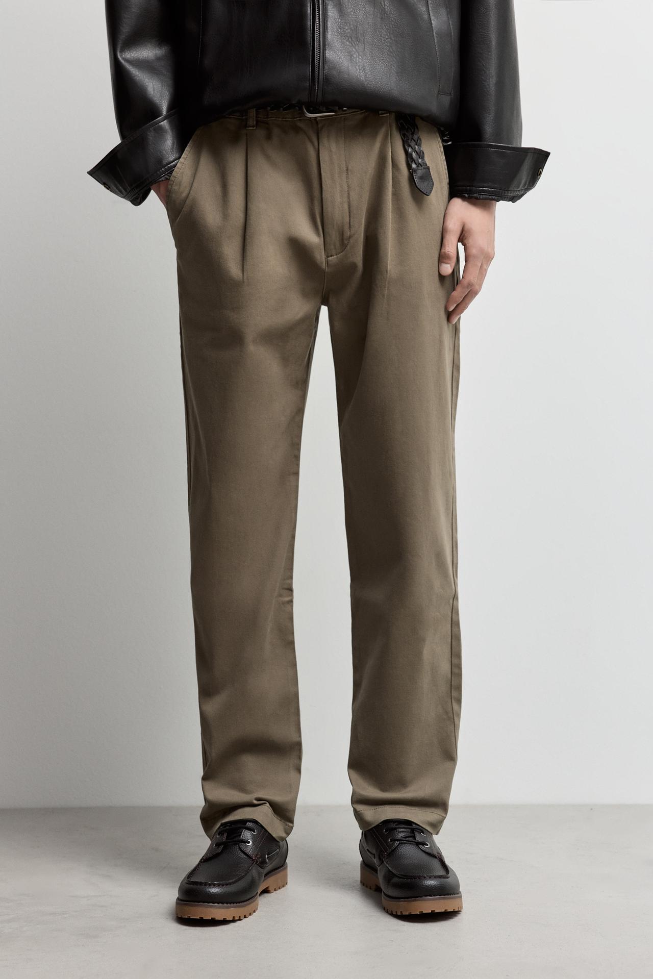 Relaxed fit chino trousers — DARK KHAKI