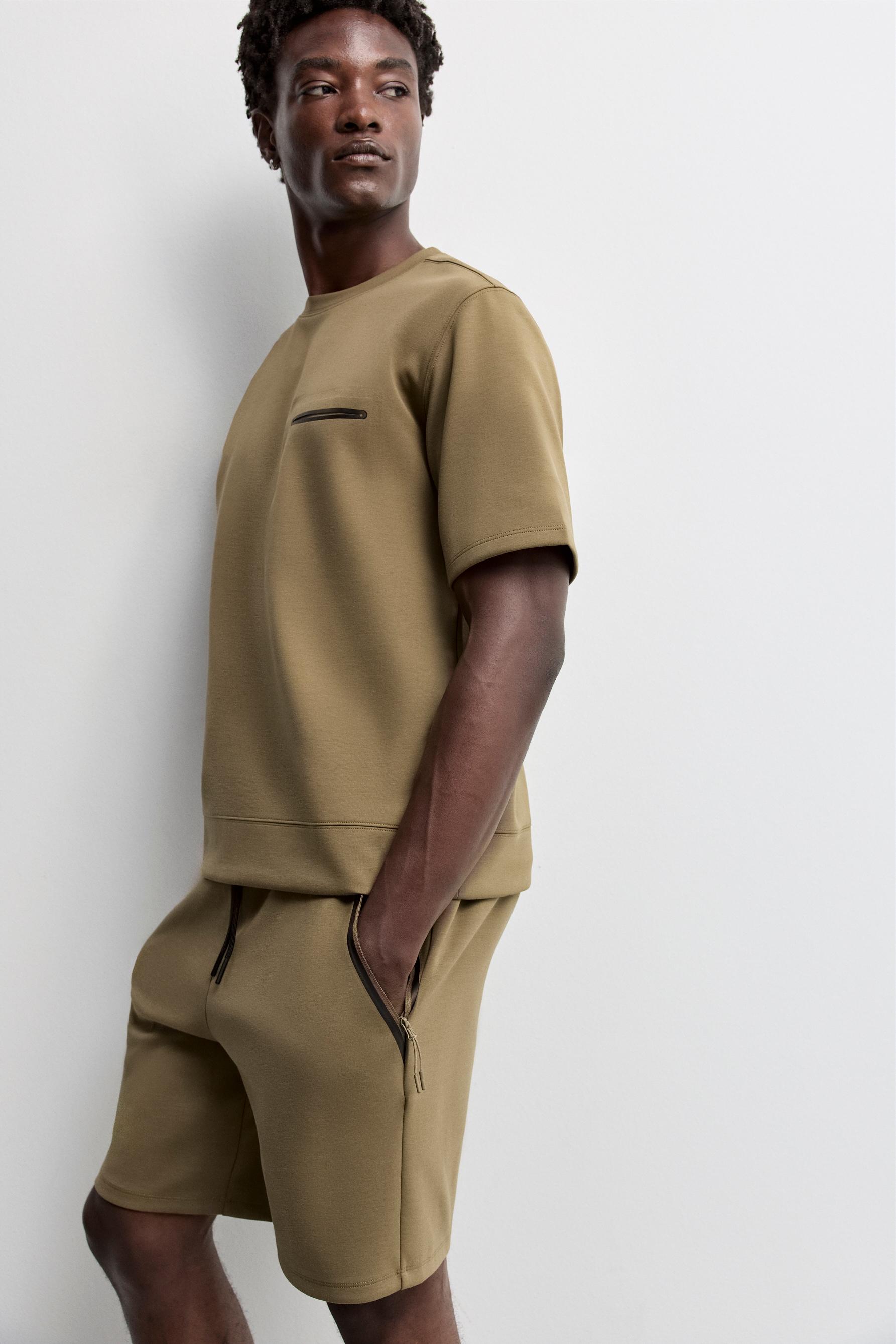 Basic interlock Bermuda shorts — OLIVE GREEN