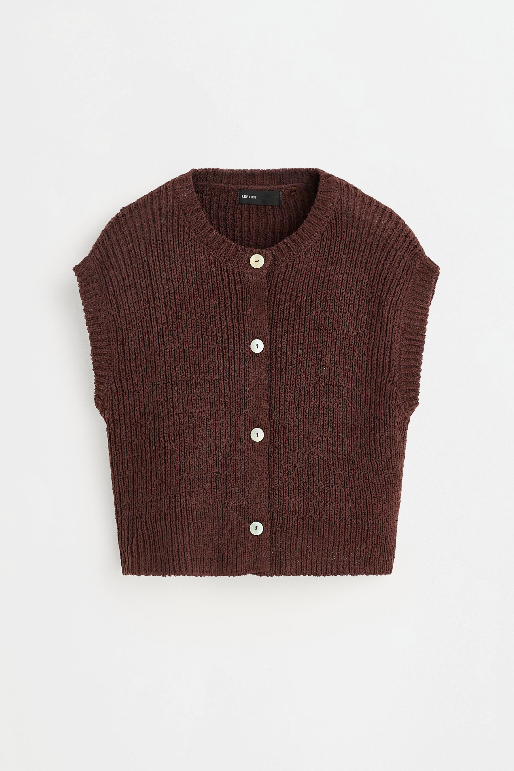 Rustic cropped vest — CHOCOLATE