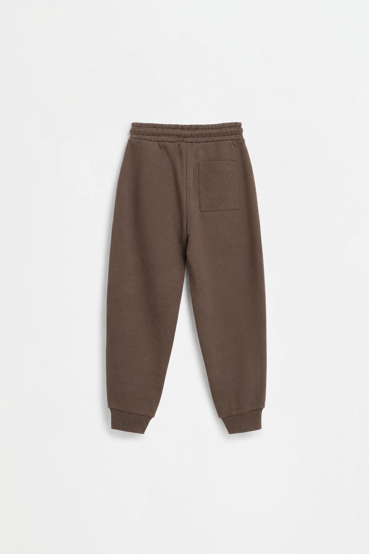 Ottoman plush joggers — CHOCOLATE