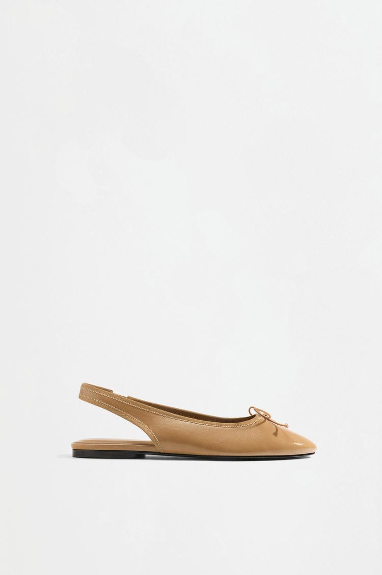 Slingback ballet flats — BEIGE
