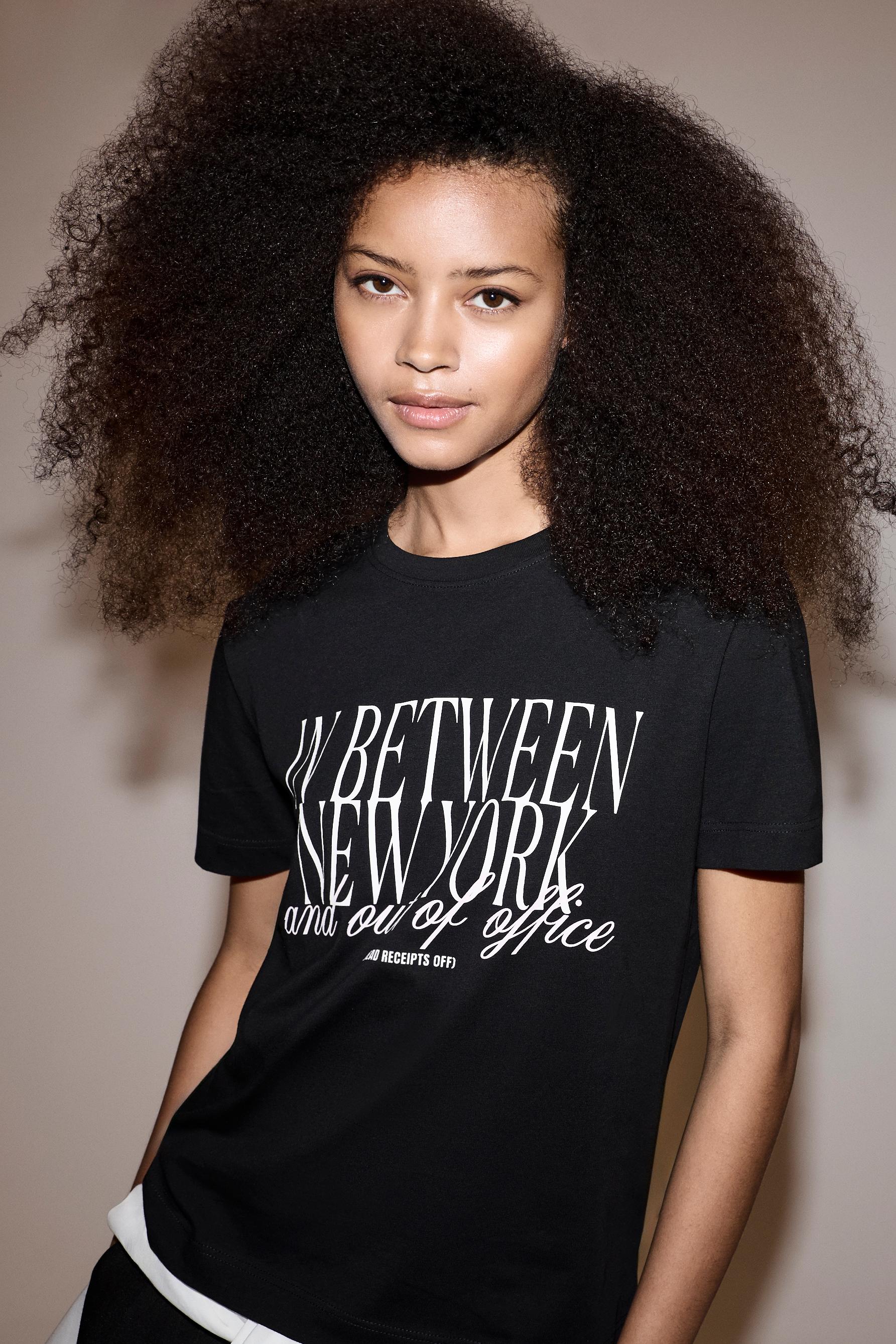 Printed T-shirt — BLACK/WHITE