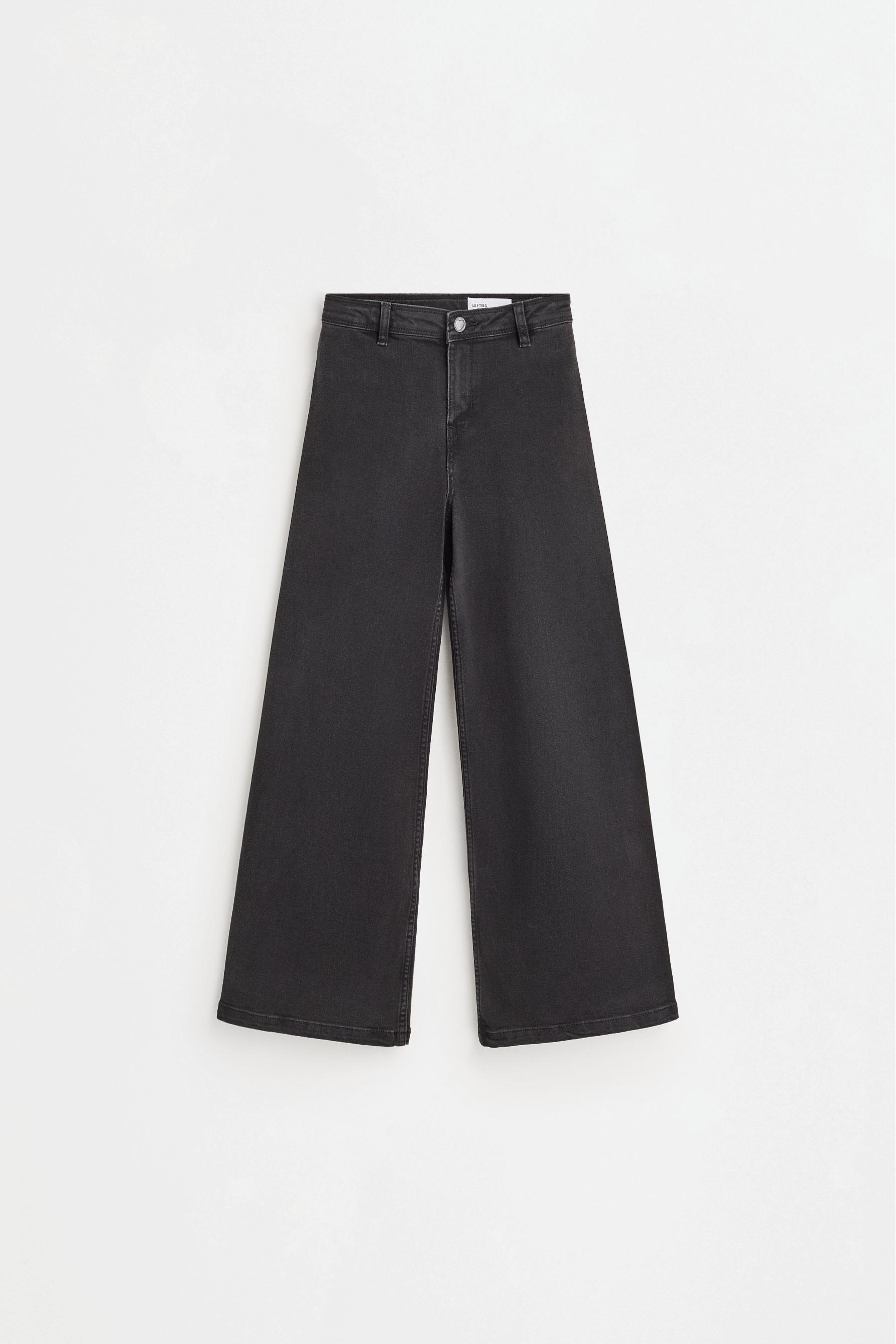 Wide-leg marine jeans — BLACK