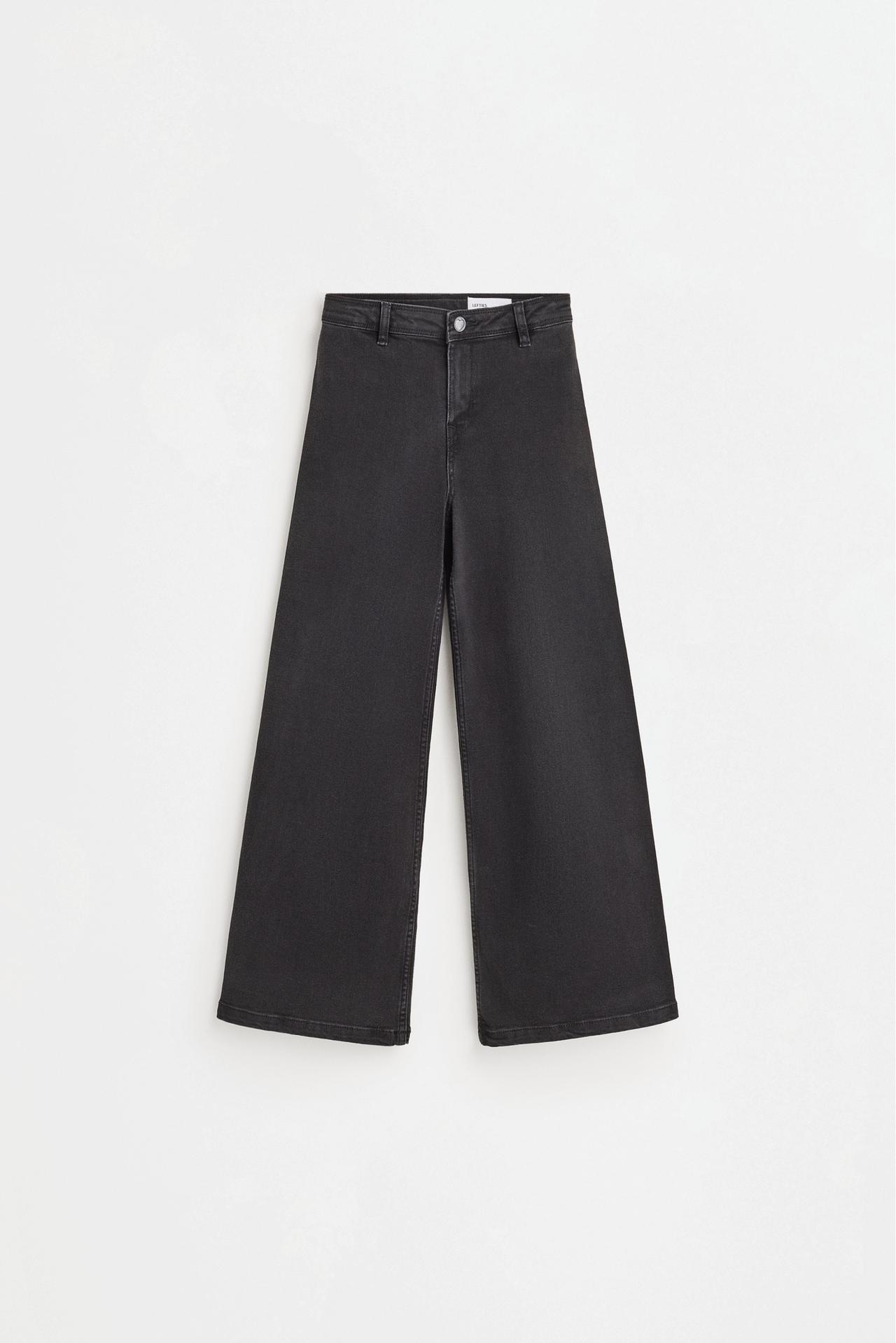 Wide-leg marine jeans — BLACK