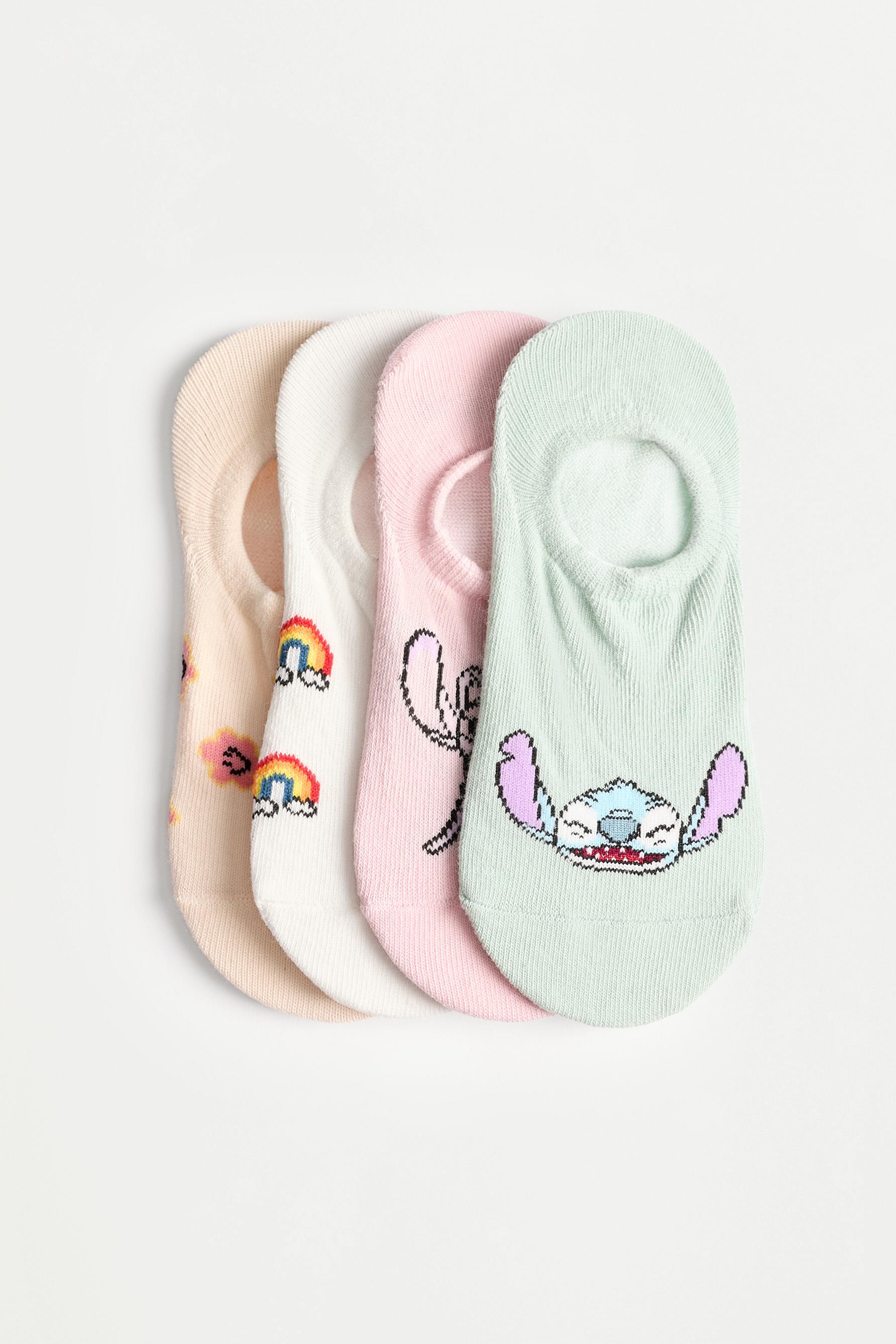4-Pack of Stitch and Angel ©Disney no-show socks — AQUAMARINE