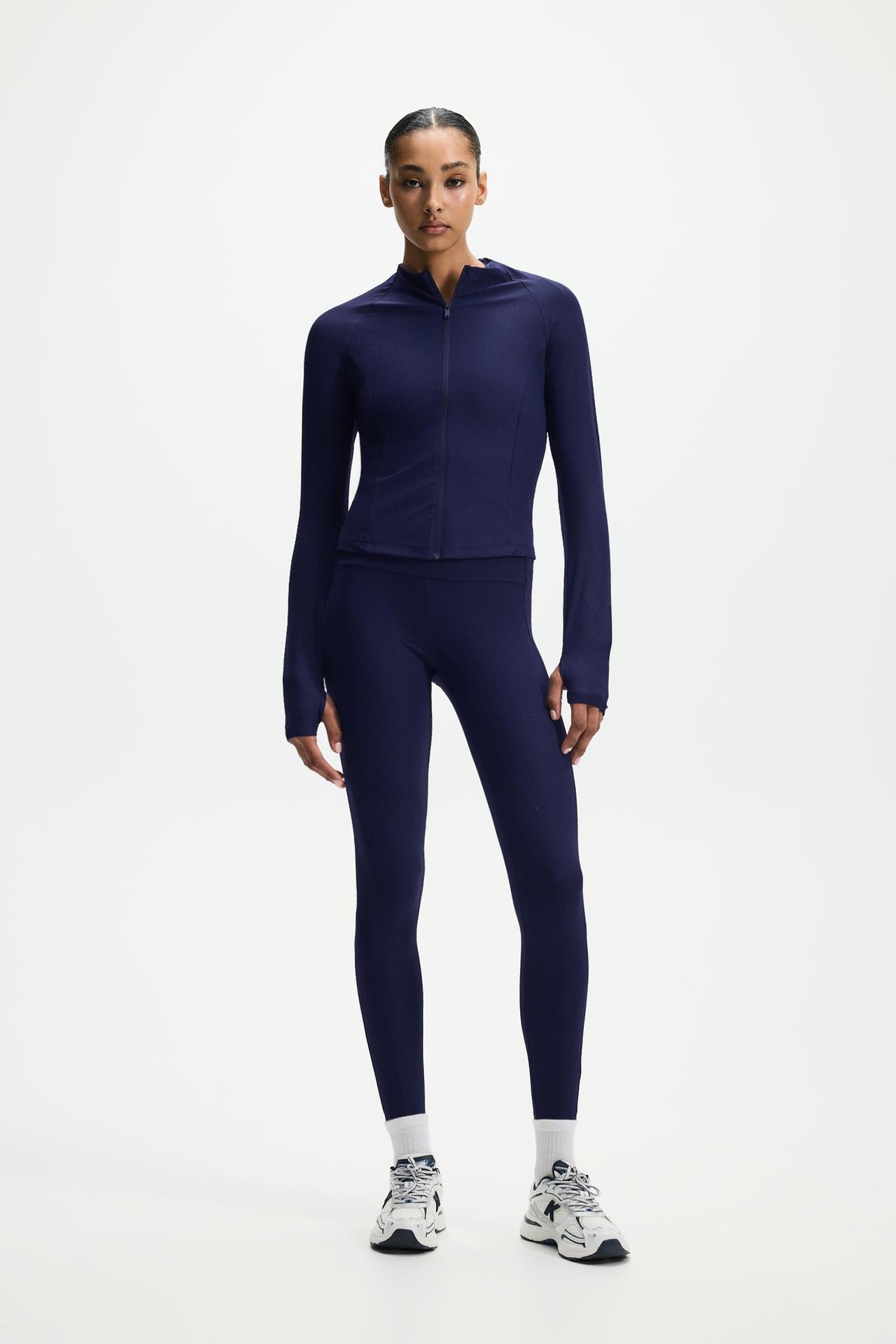 Ribbed sports jacket — DARK BLUE