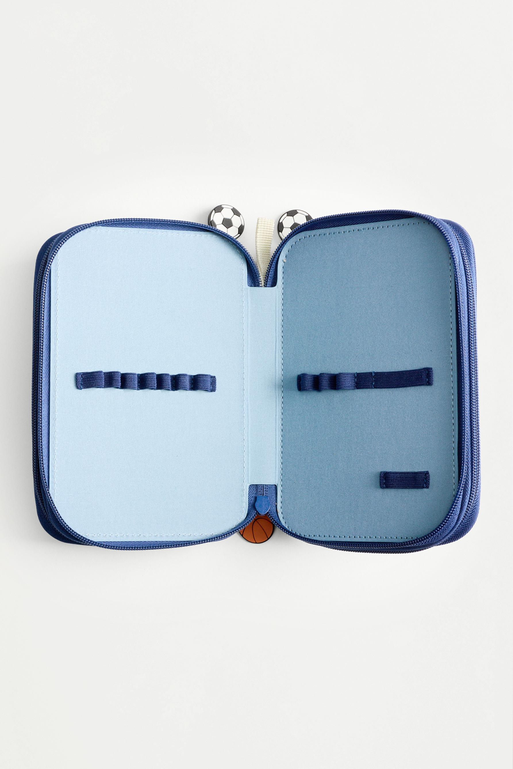 Three-tier sports pencil case — NAVY