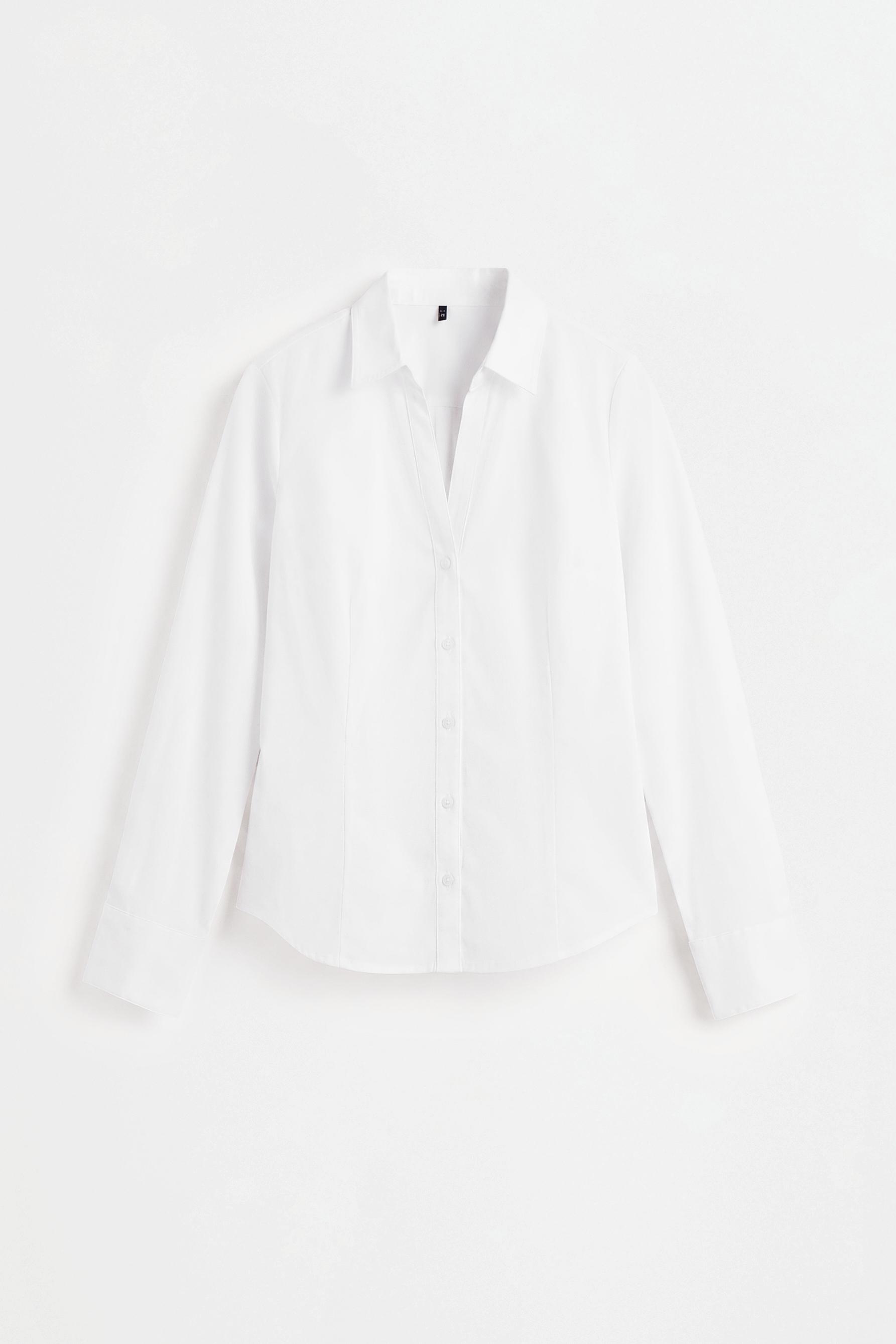 Printed poplin shirt — WHITE