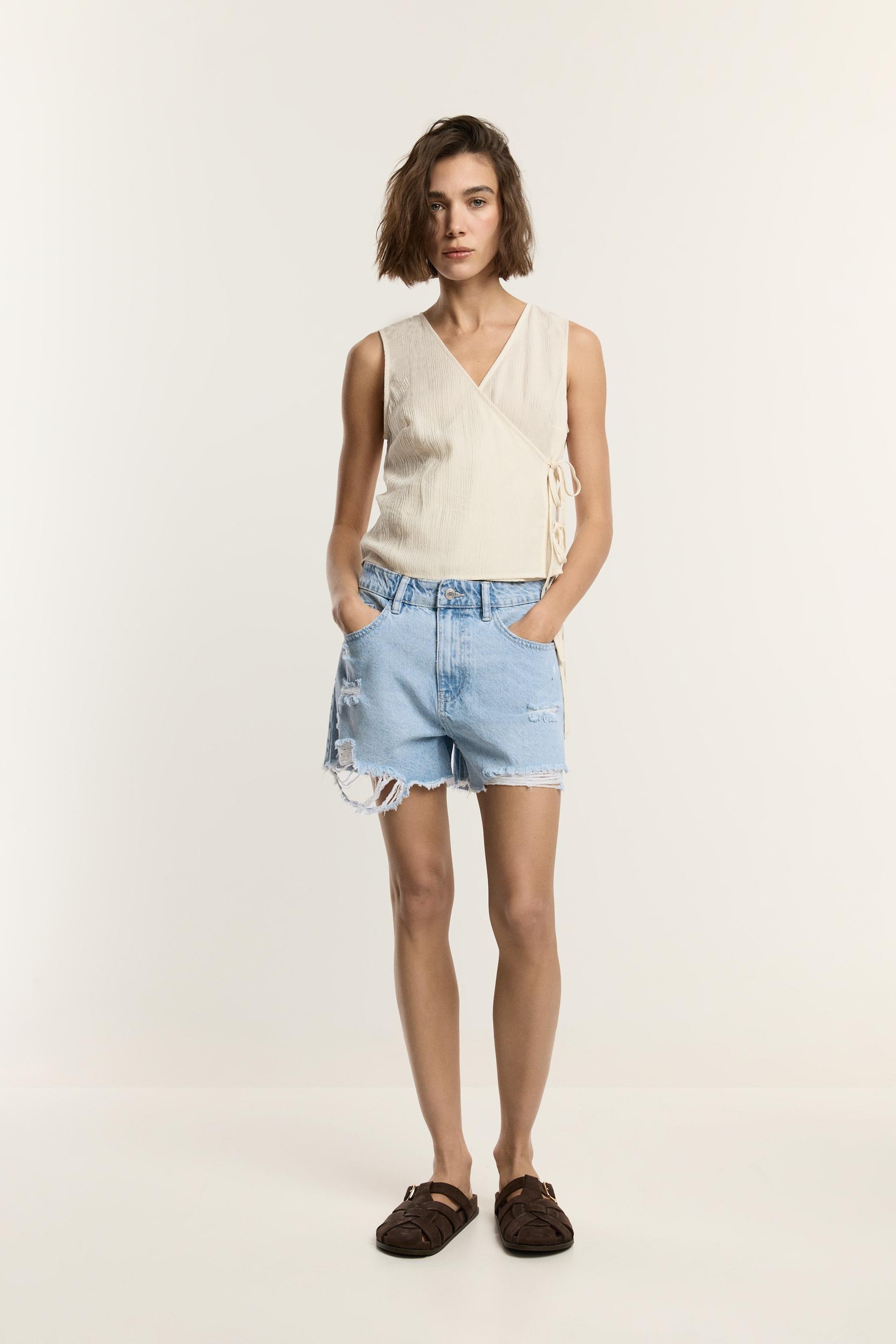 Short denim rotos