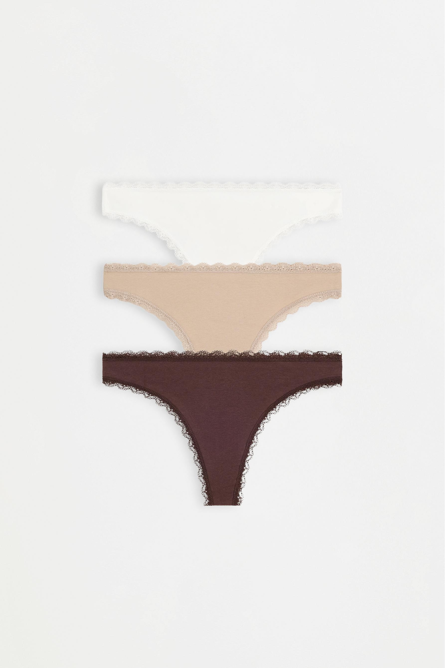 Cotton stretch Brazilian briefs (3-Pack) — MINK