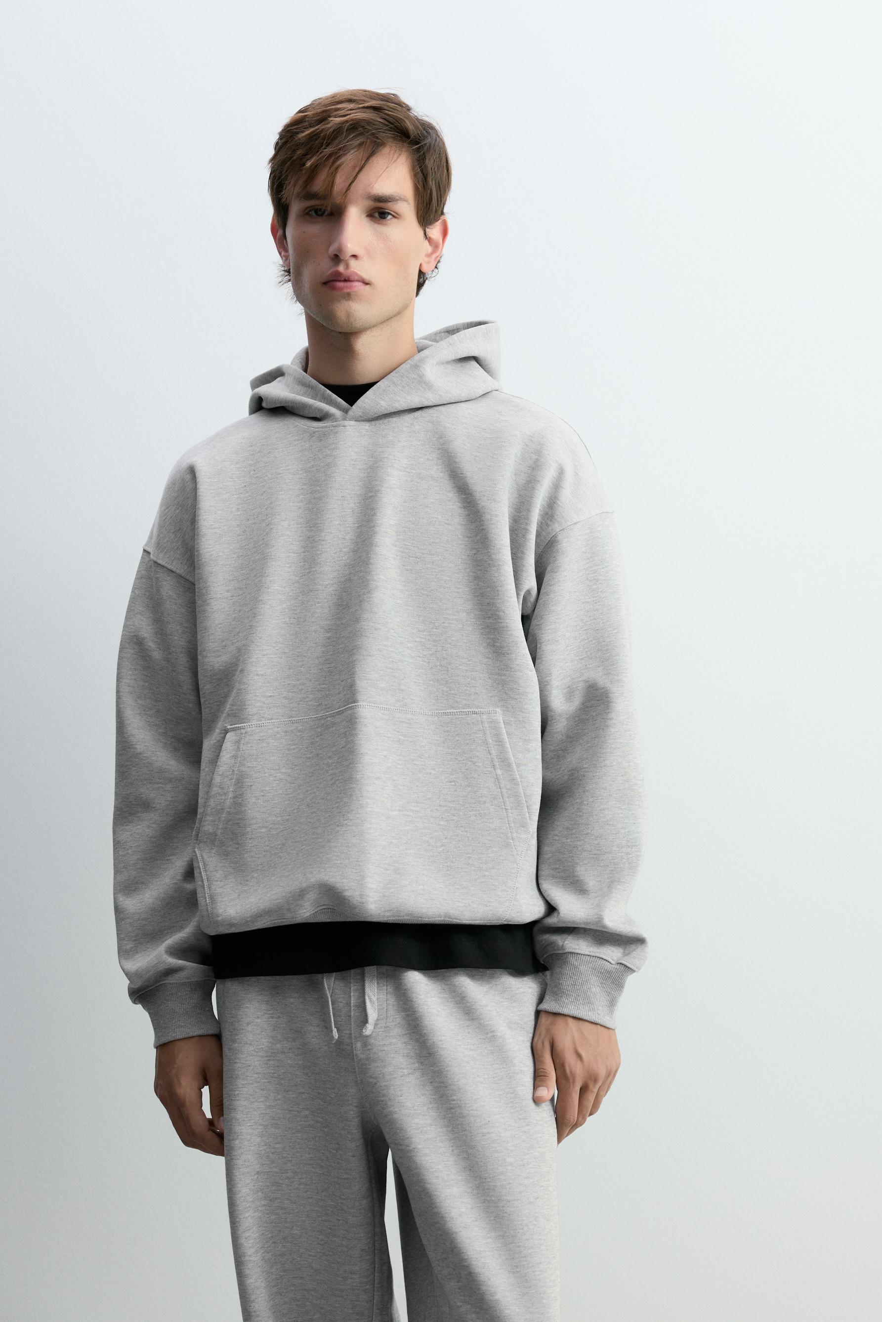 Sudadera capucha interlock oversize