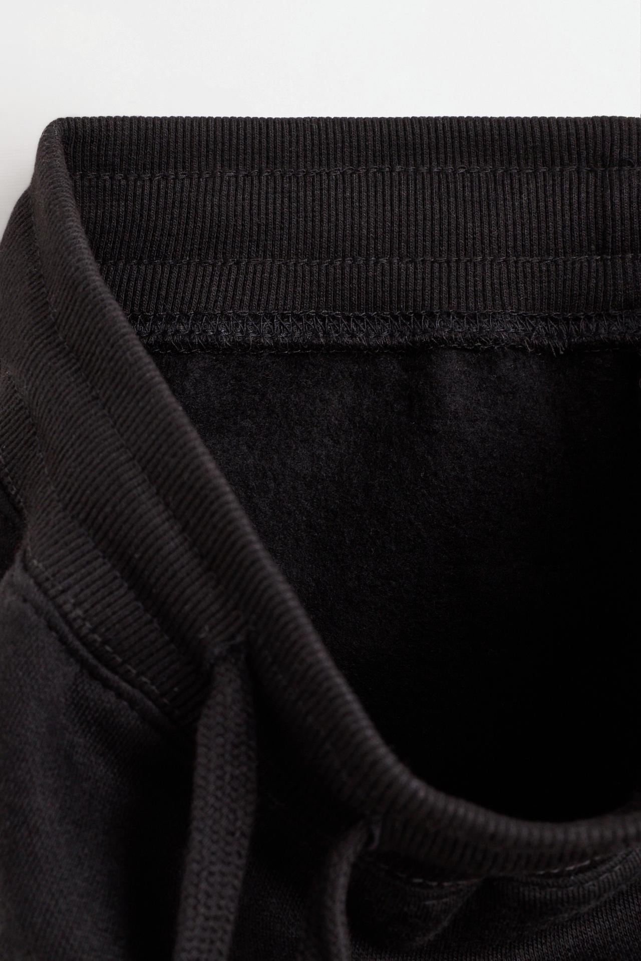 Plush trousers with knee stitching — BLACK
