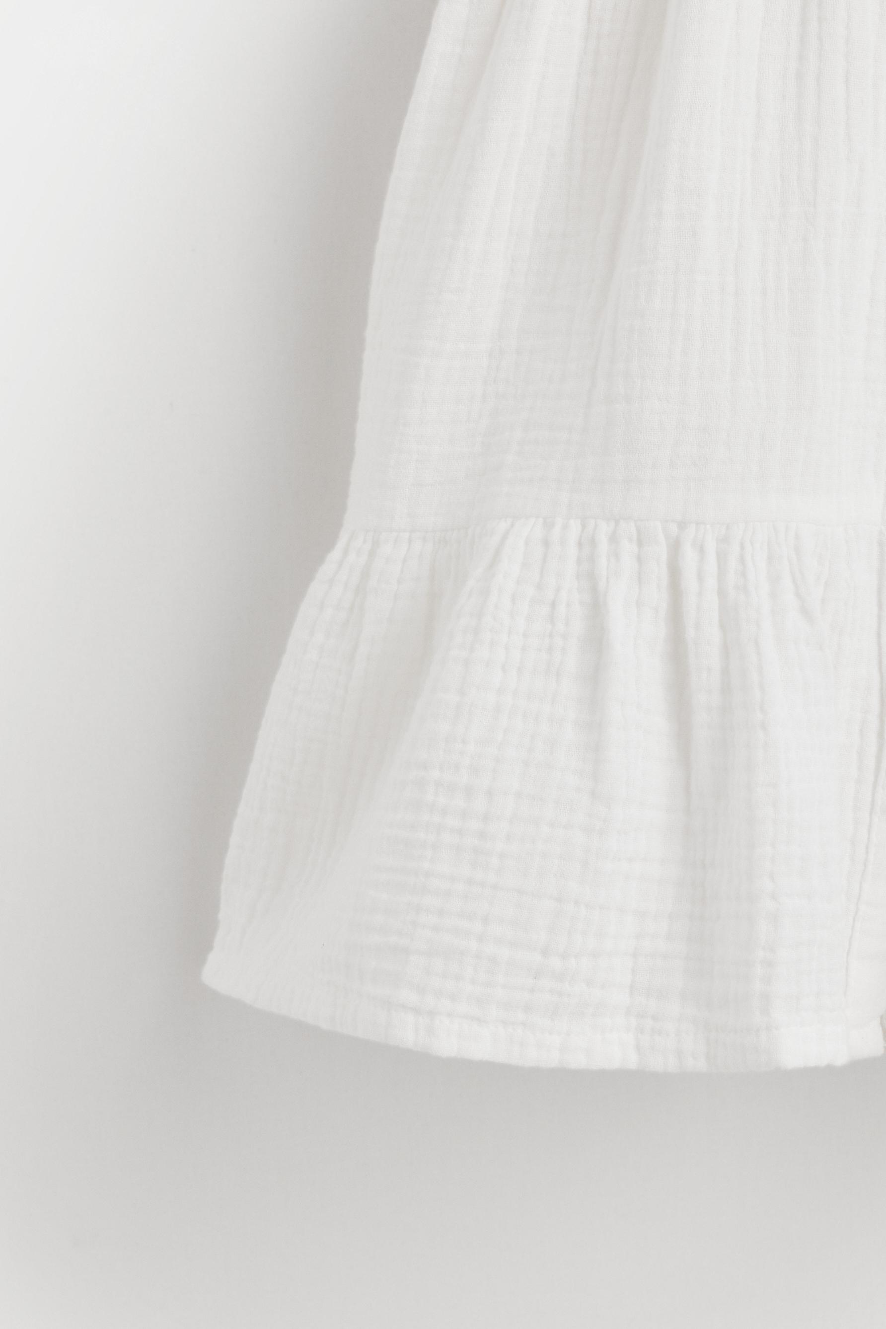 Elastic waist shirt dress — OFF WHITE