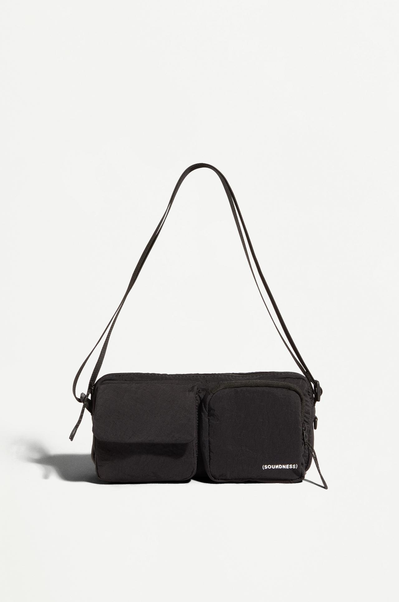 Soundness nylon belt bag — BLACK