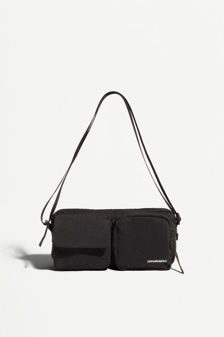 Soundness nylon belt bag — BLACK