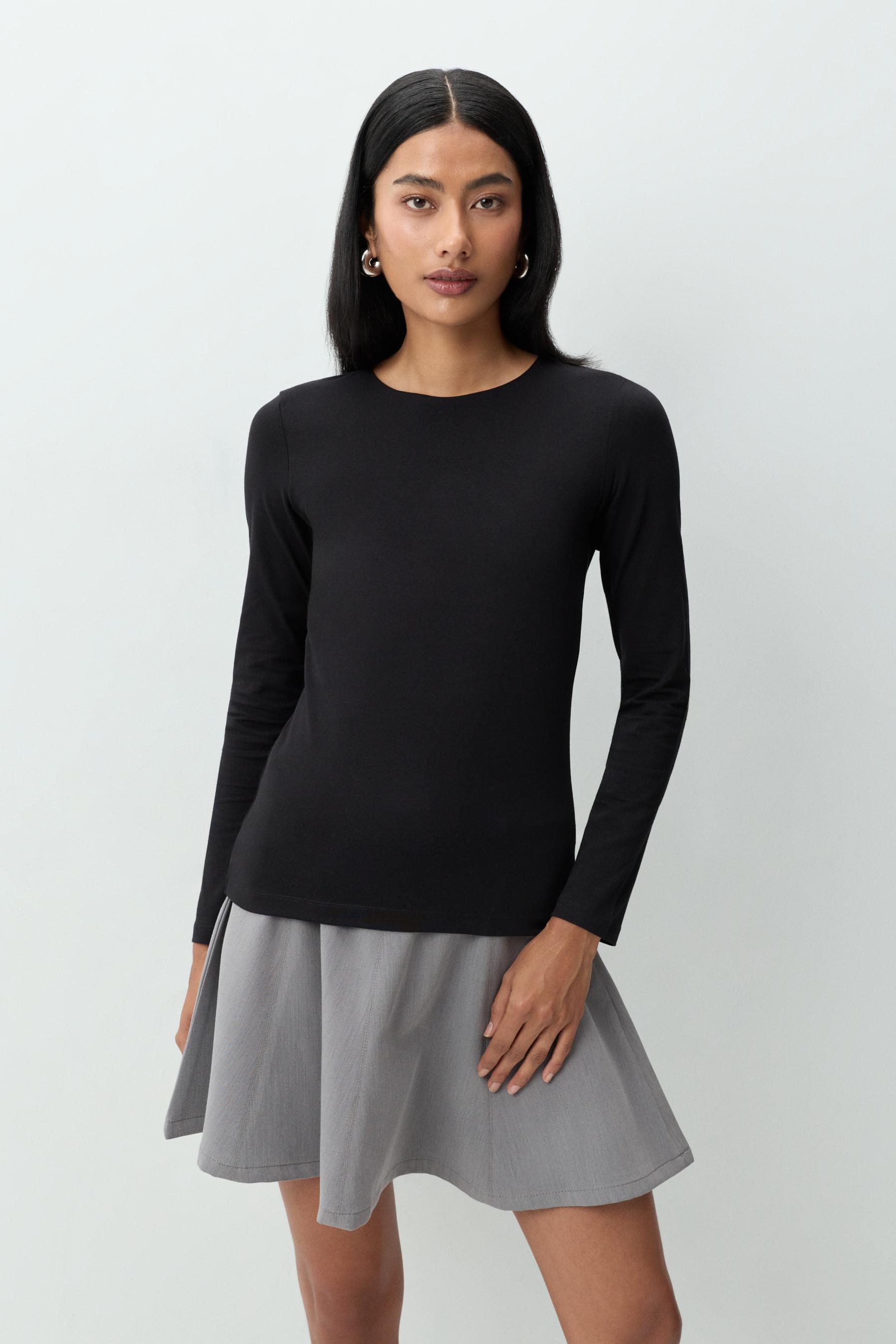 Camiseta manga larga cuello redondo