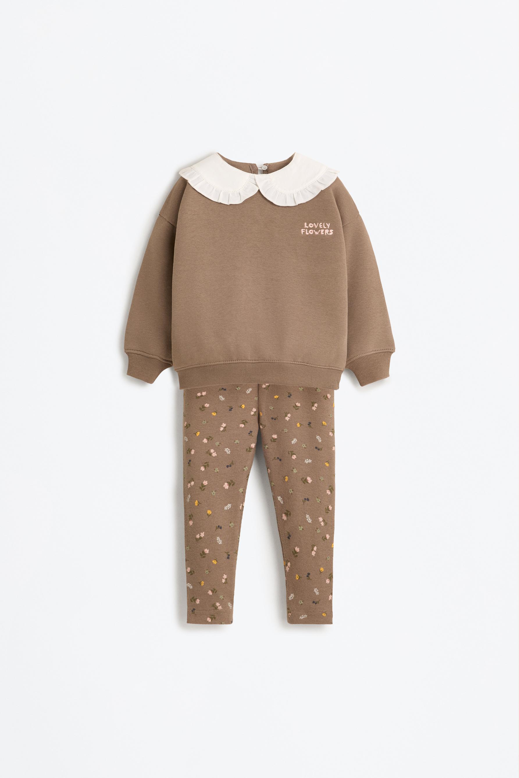 Conjunto sudadera cuello y legging canalé