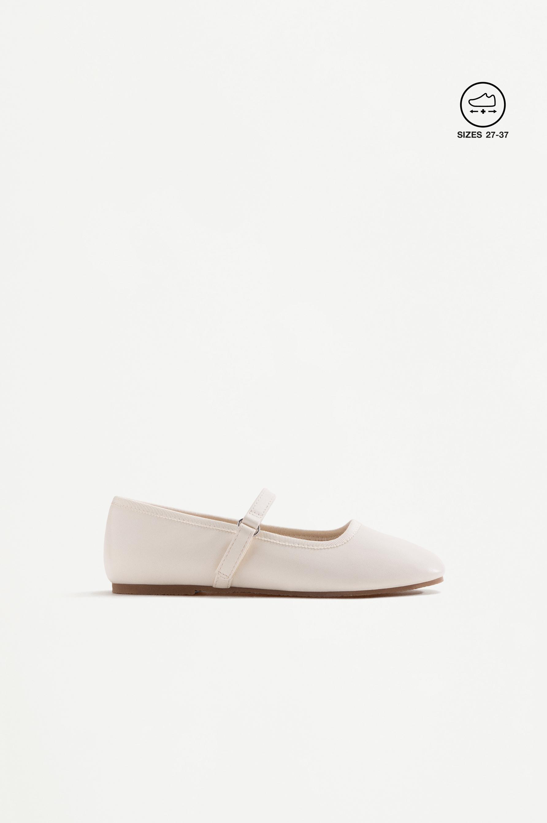 Mary Jane ballet flats — WHITE