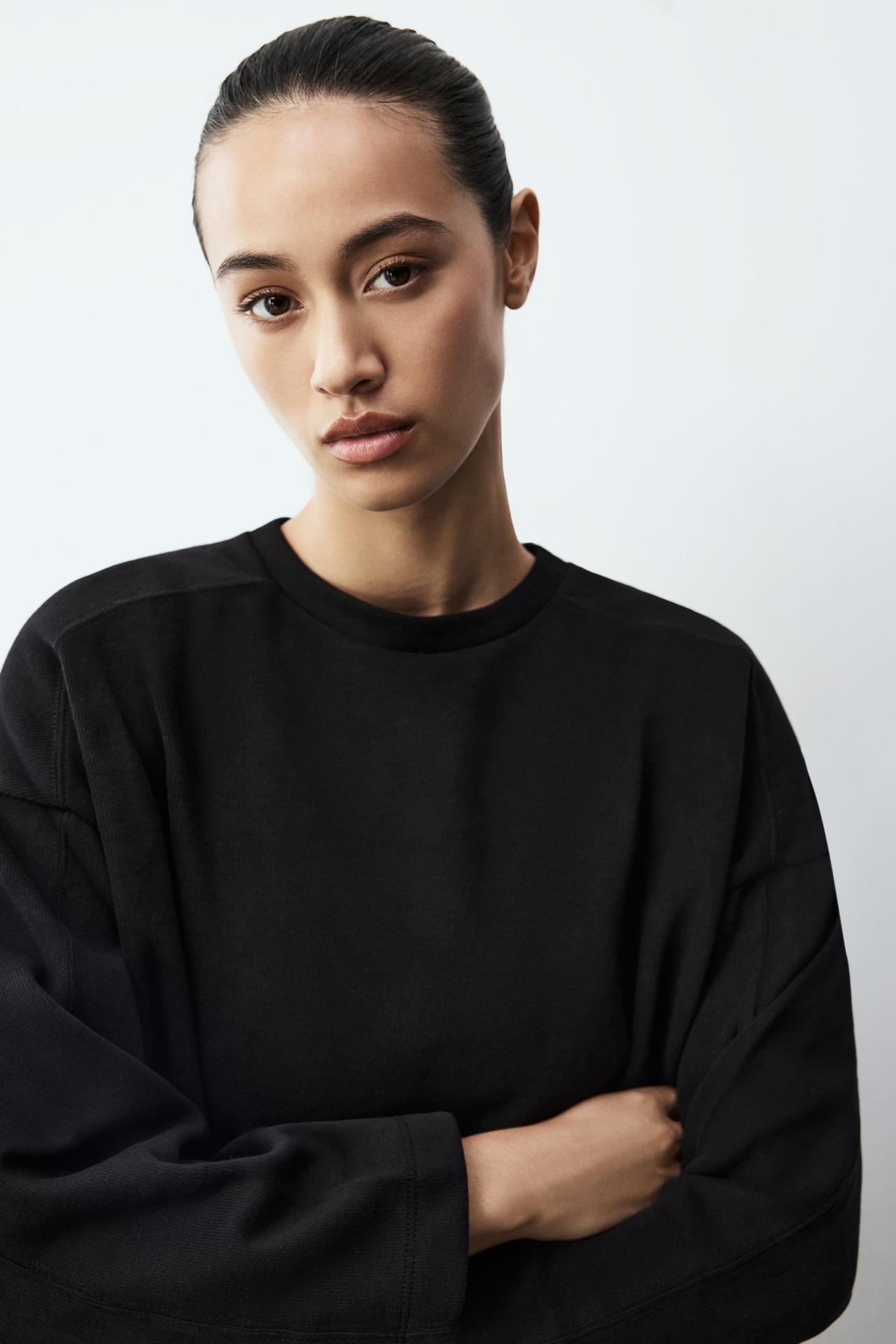 Loungewear sweatshirt — BLACK