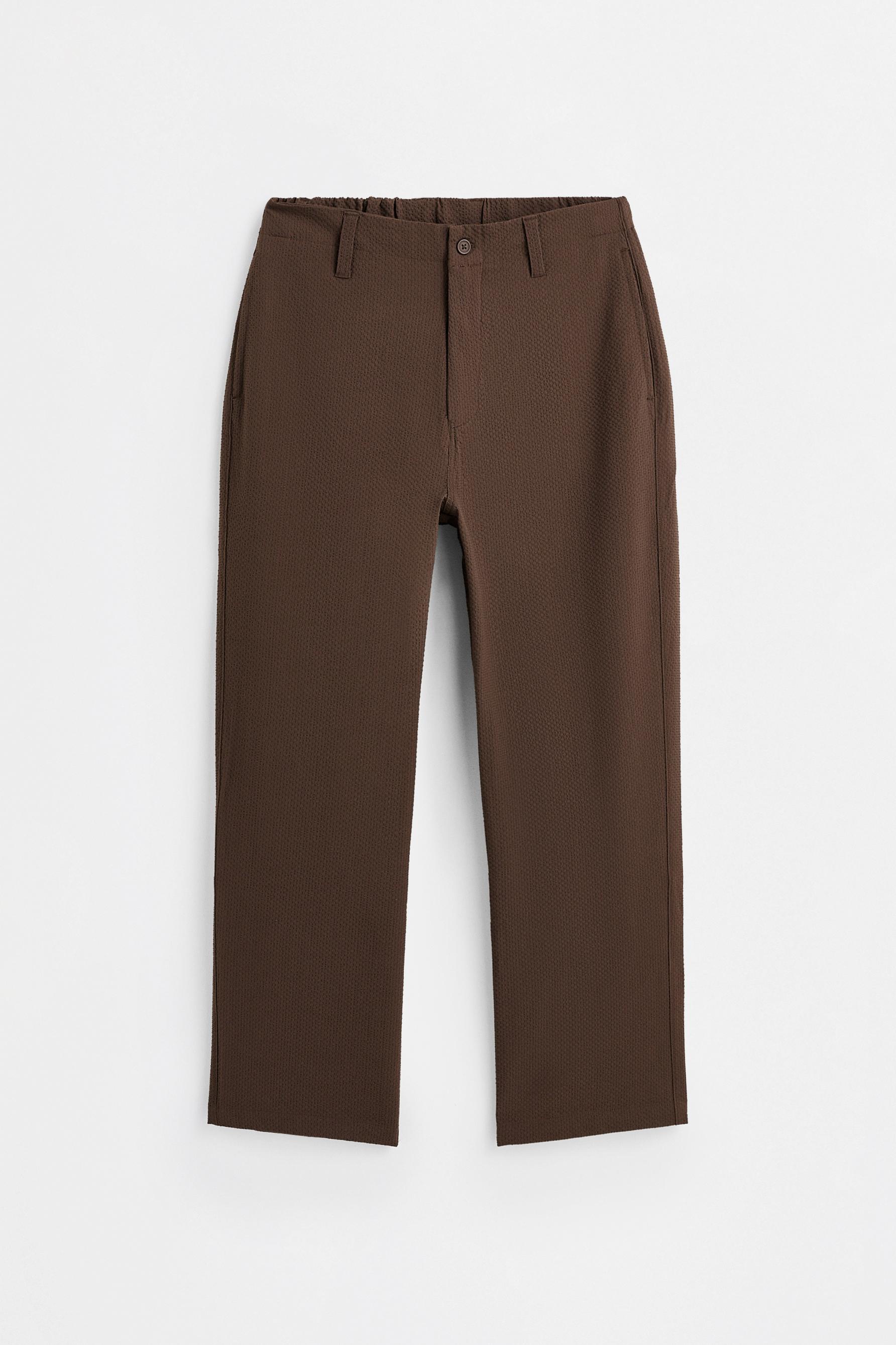 Pantalón seersucker recto