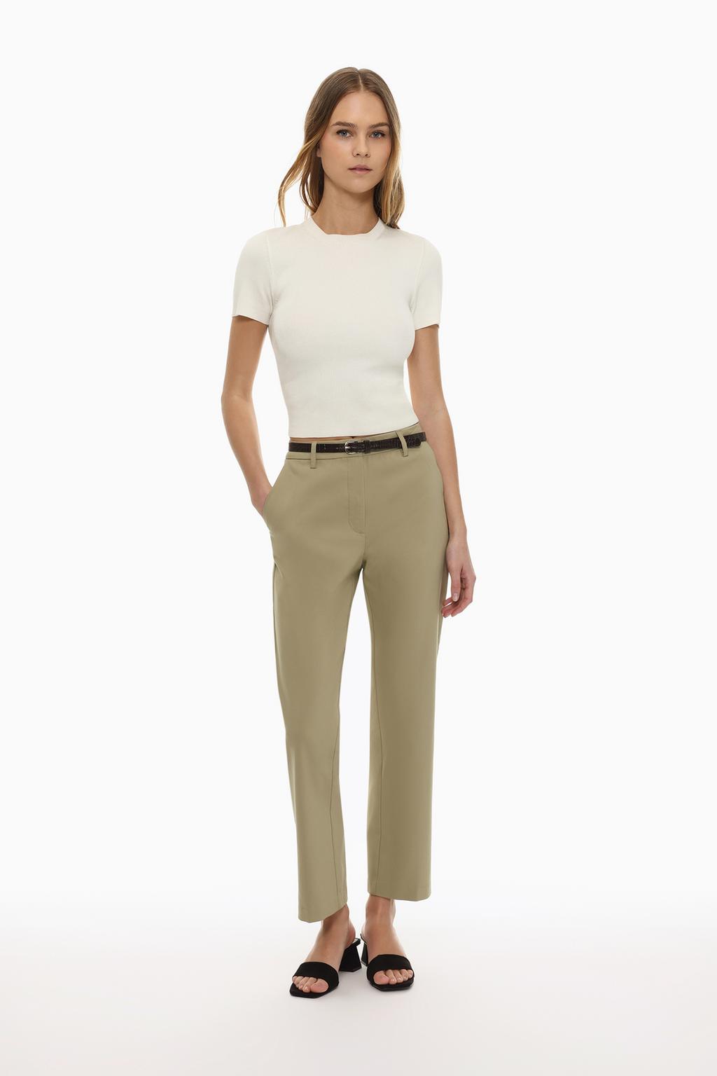 Belted chino trousers