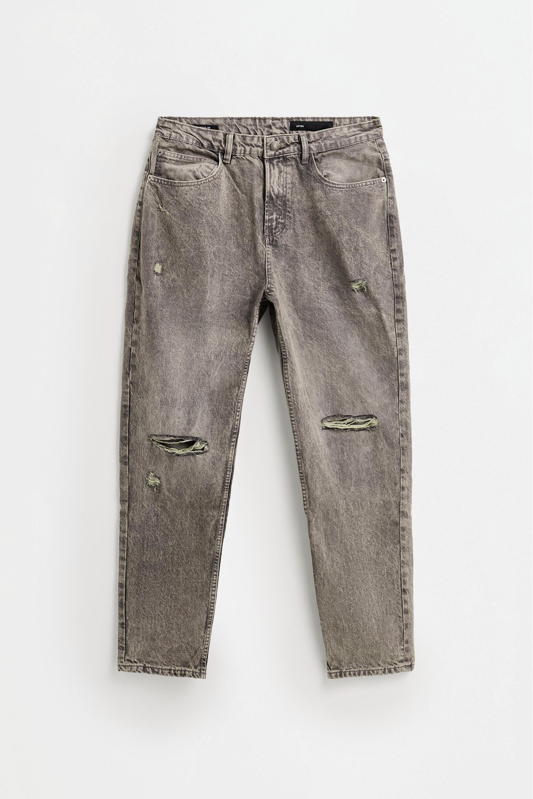 Ripped regular jeans — GREY